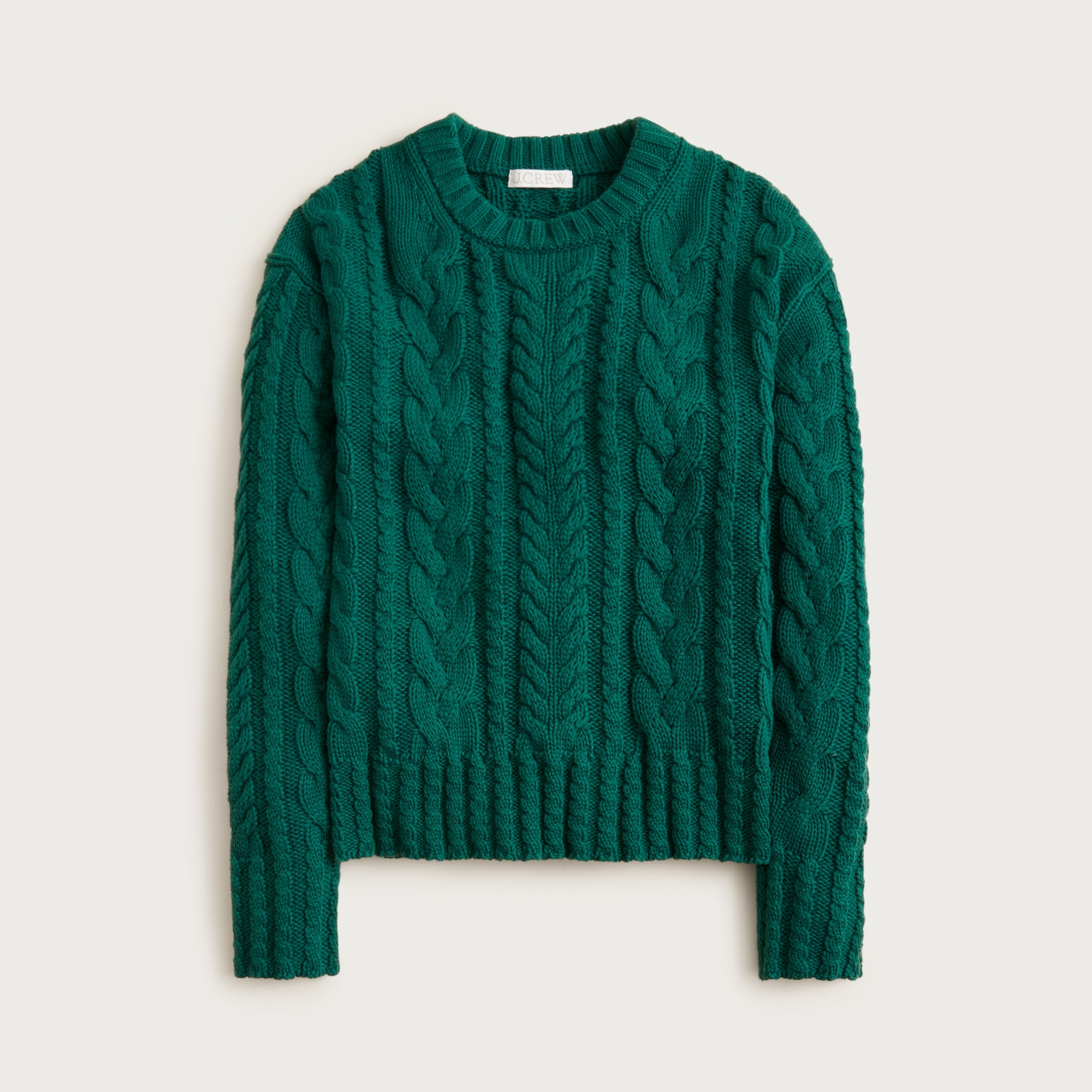 Cable-knit crewneck sweater