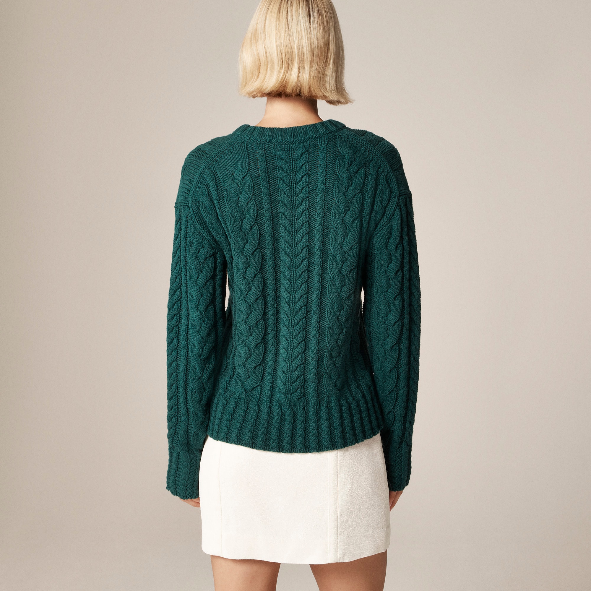 Cable-knit crewneck sweater