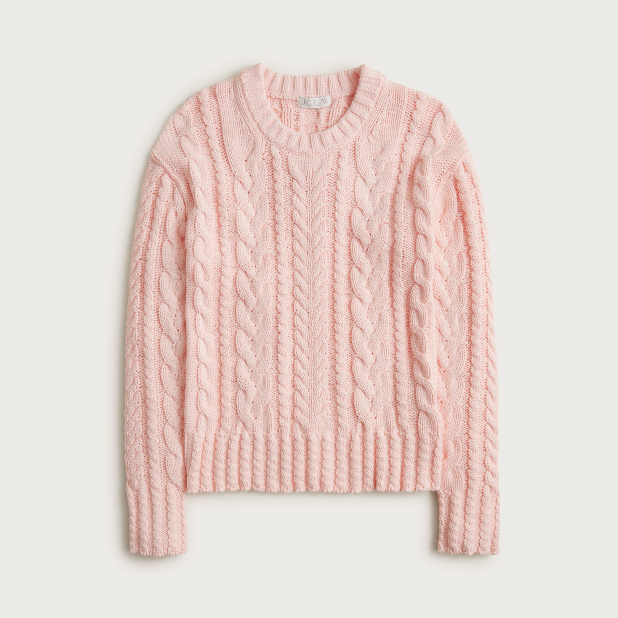 Cable-knit crewneck sweater