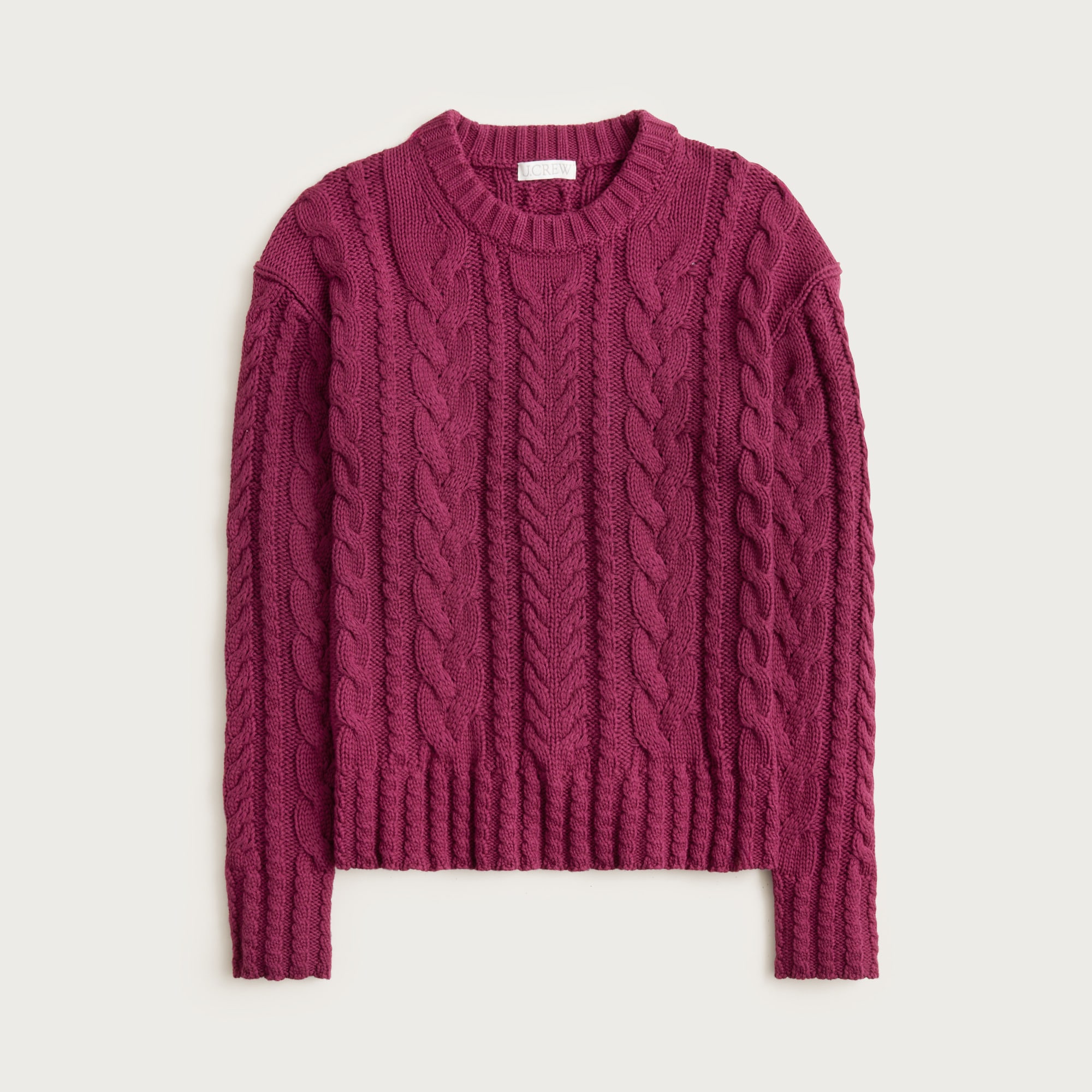 Cable-knit crewneck sweater