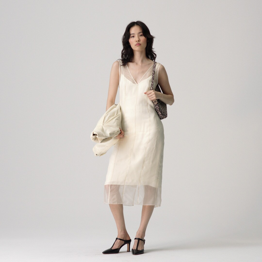 Collection layered organza shift dress