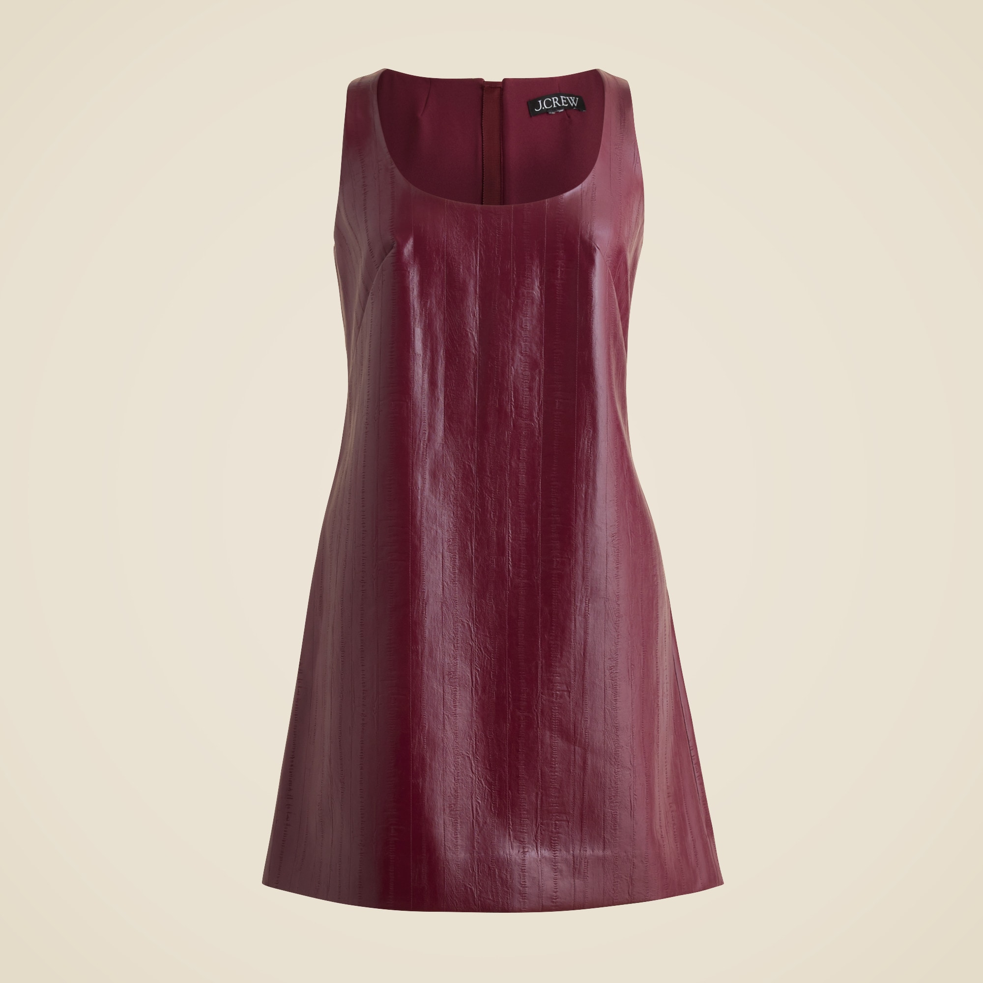 Scoopneck mini dress in faux eel-skin leather