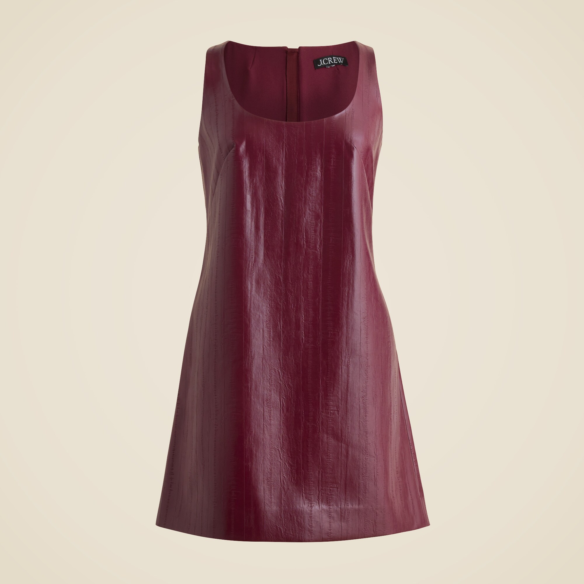 Scoopneck Mini Dress In Faux Eel-skin Leather For Women | J.Crew