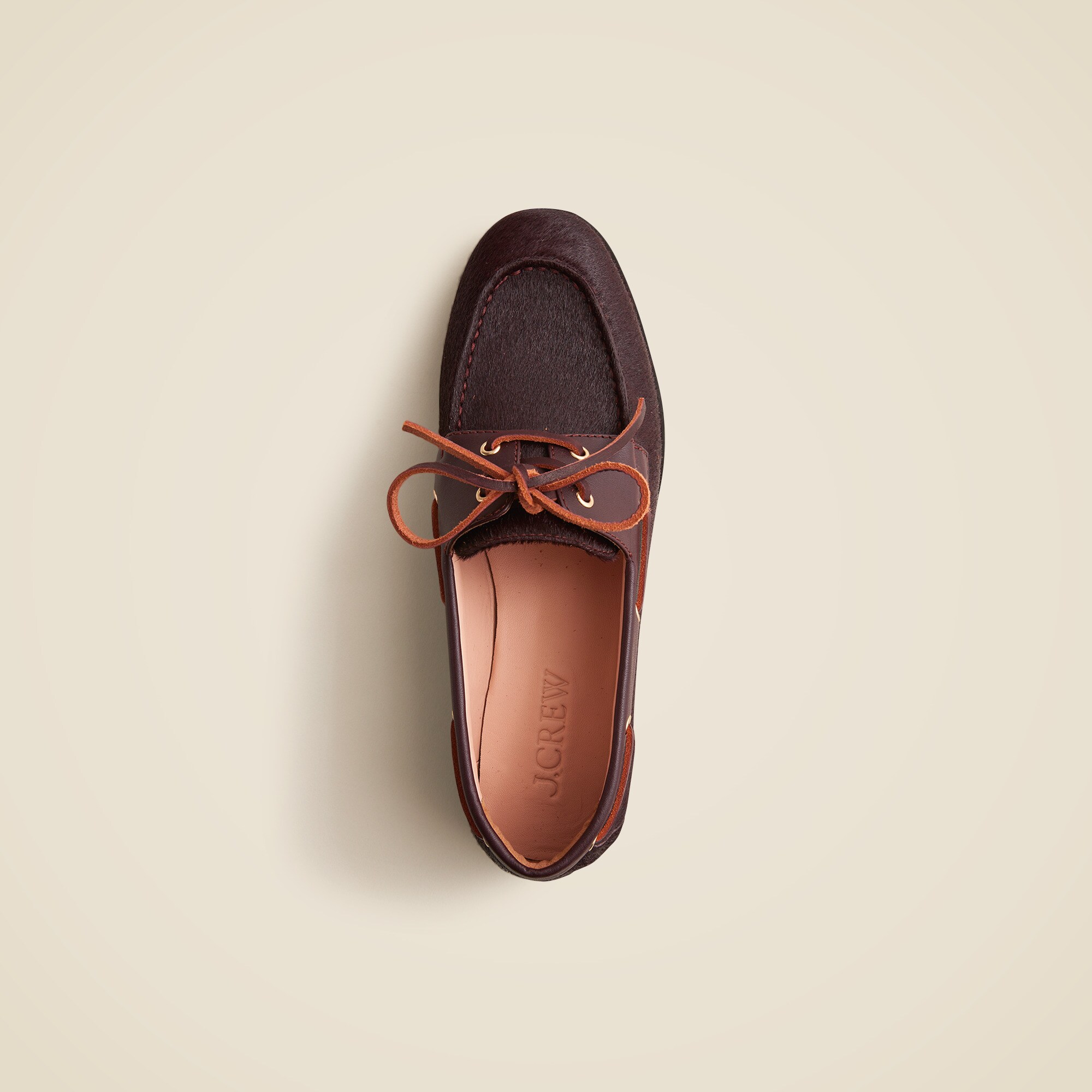Boat shoes in calf hair and leather