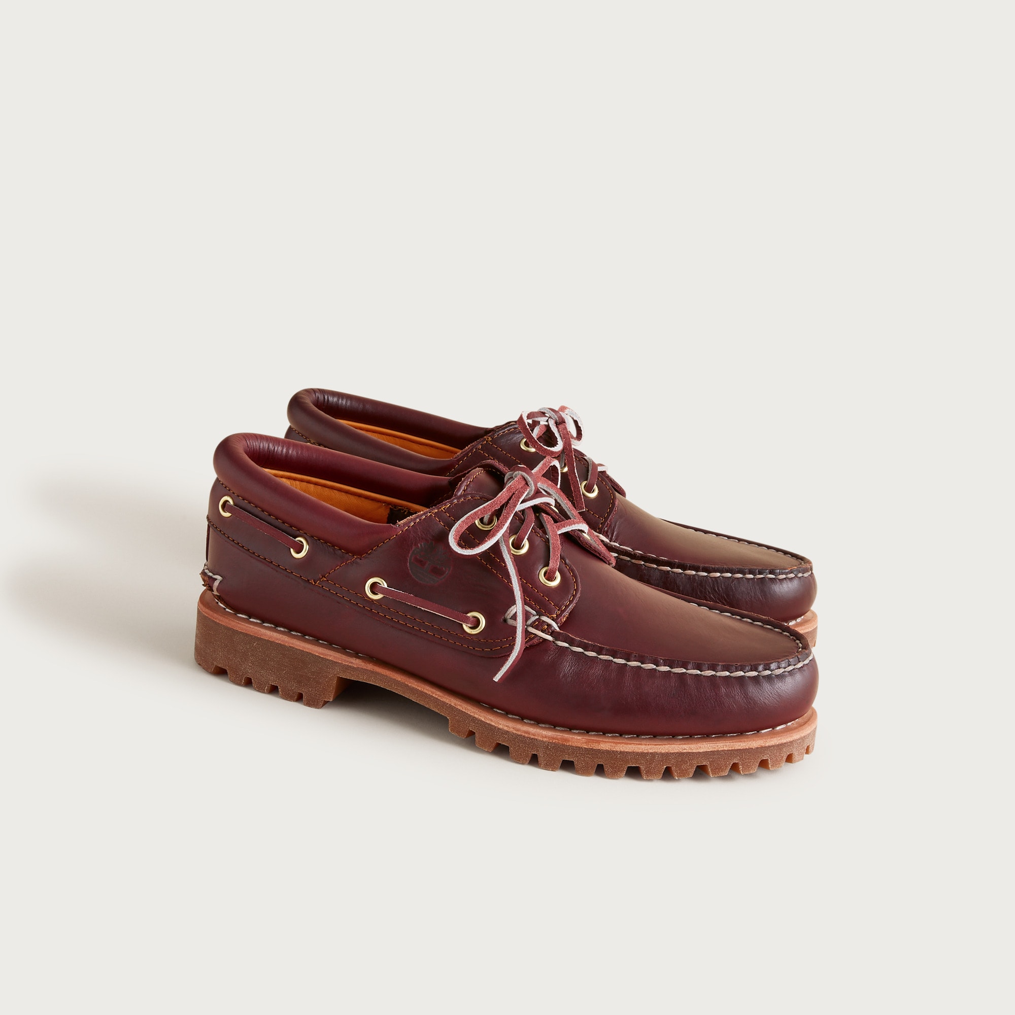  Timberland&reg; Authentic three-eye lug hand-sewn boat shoes