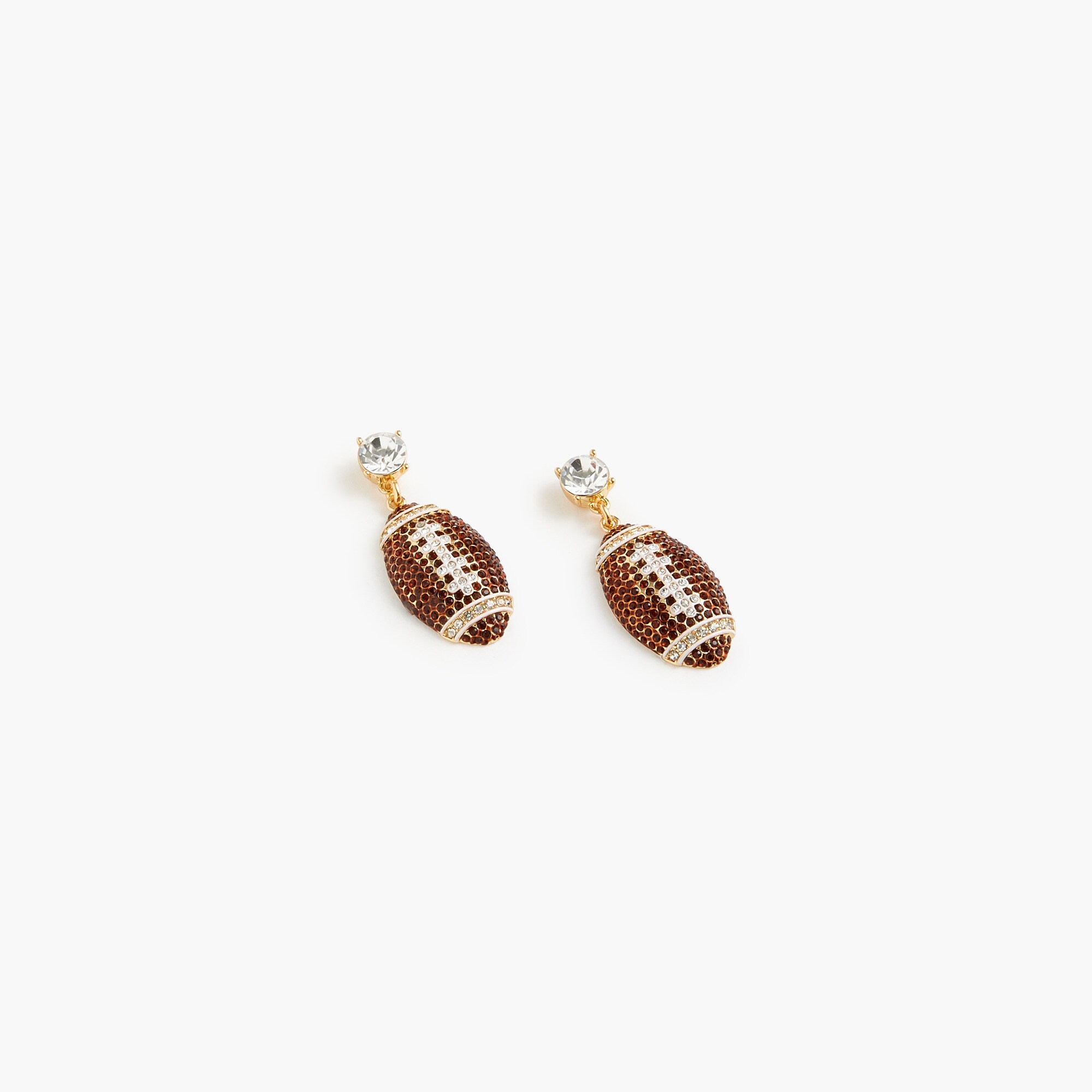 pav&eacute; football earrings for women
