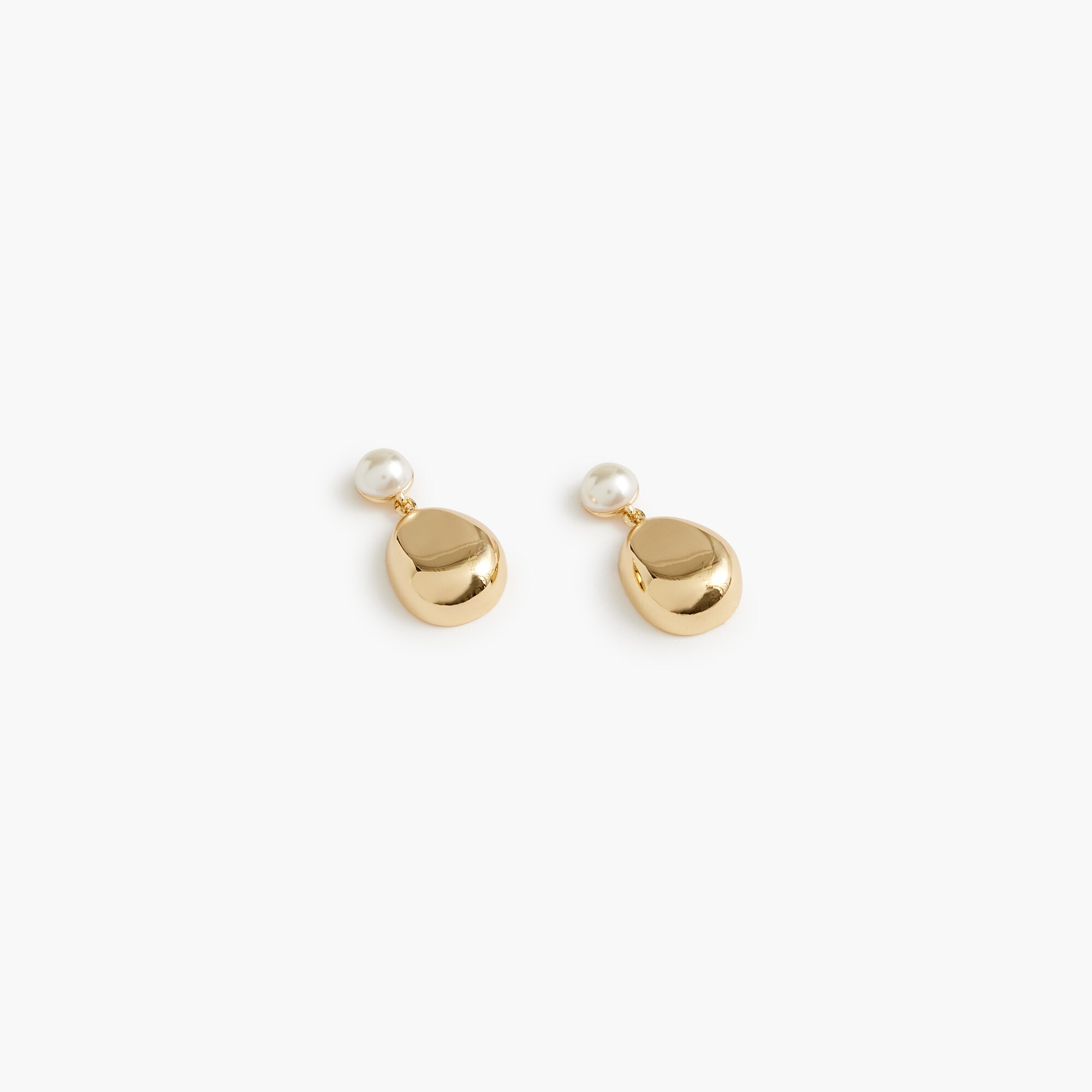  Oval drop pearl-effect gold-tone statement earrings