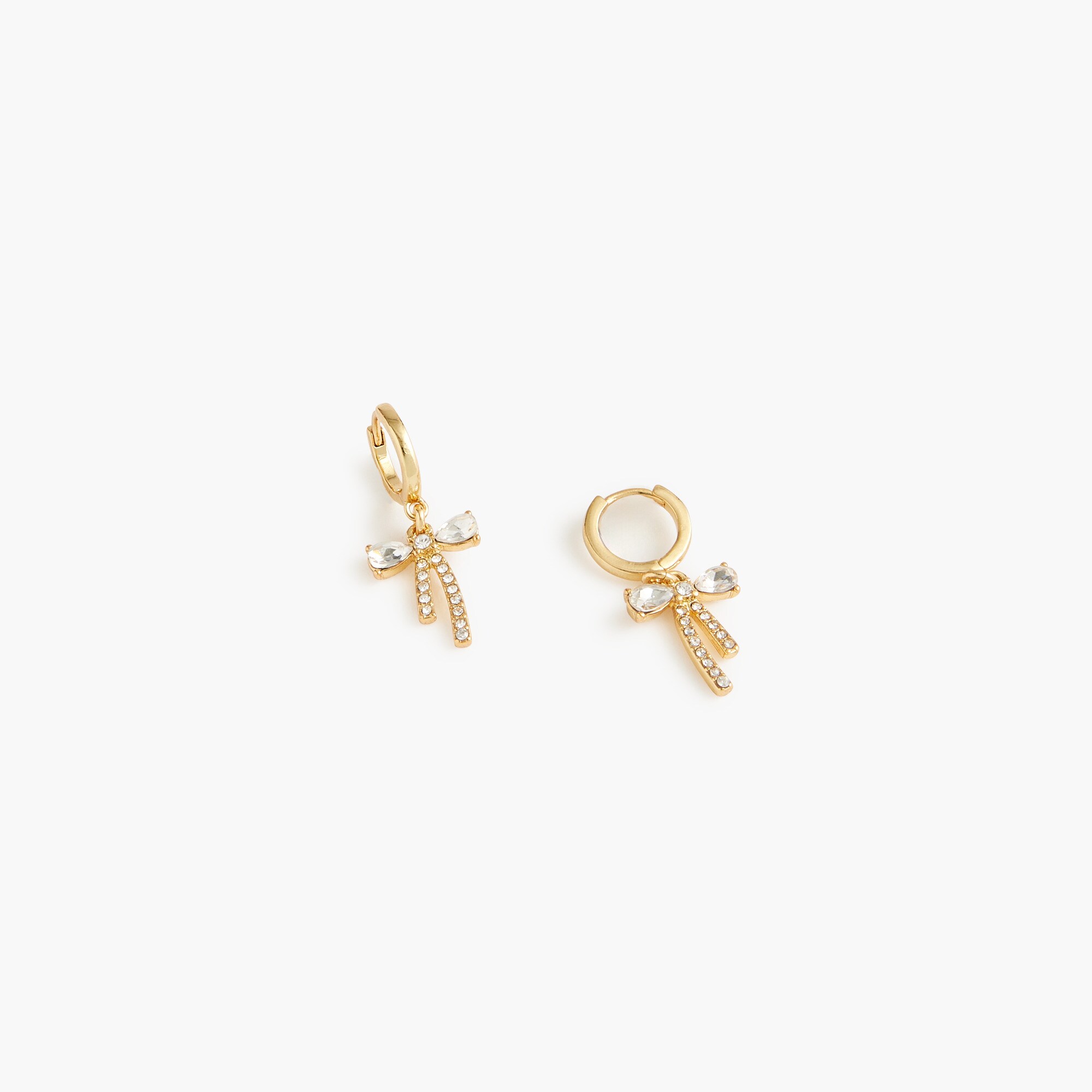 womens Dangly bow hoop earrings