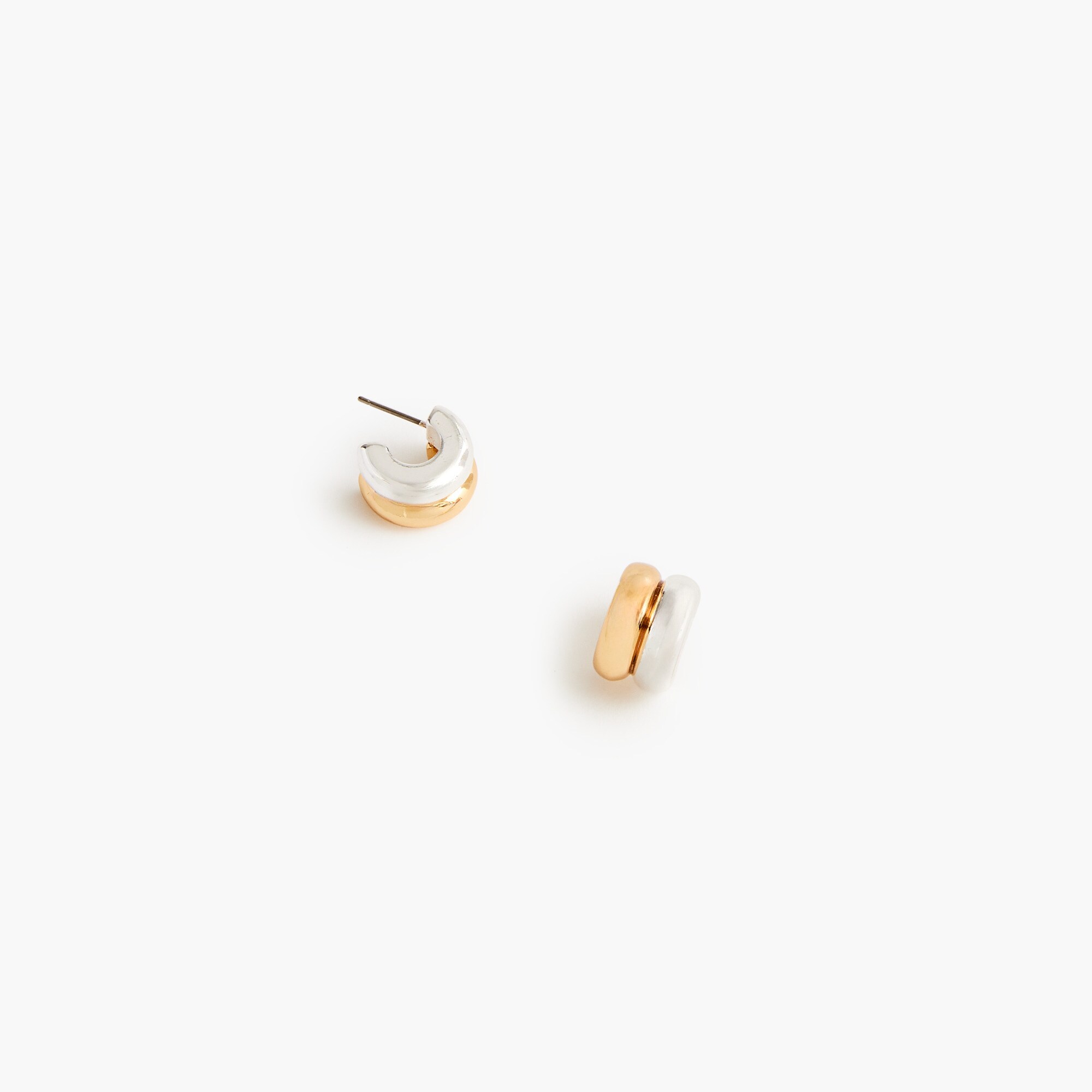 womens Mixed-metal double-hoop earrings