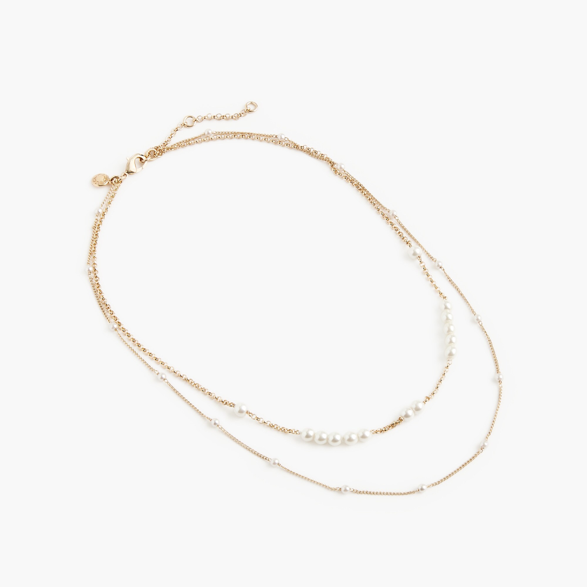 Pearl-effect layered necklace