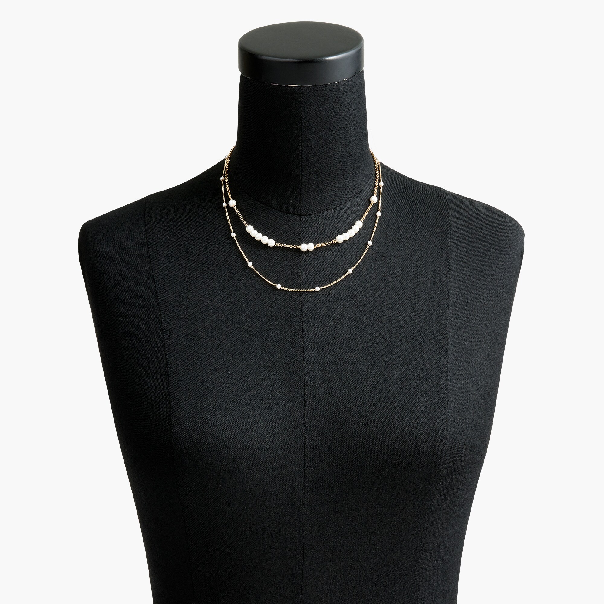 Pearl-effect layered necklace