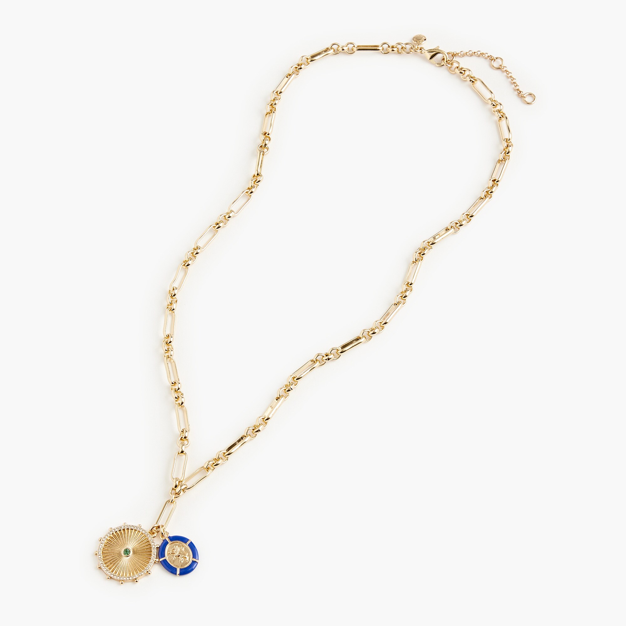 Long double pendant necklace