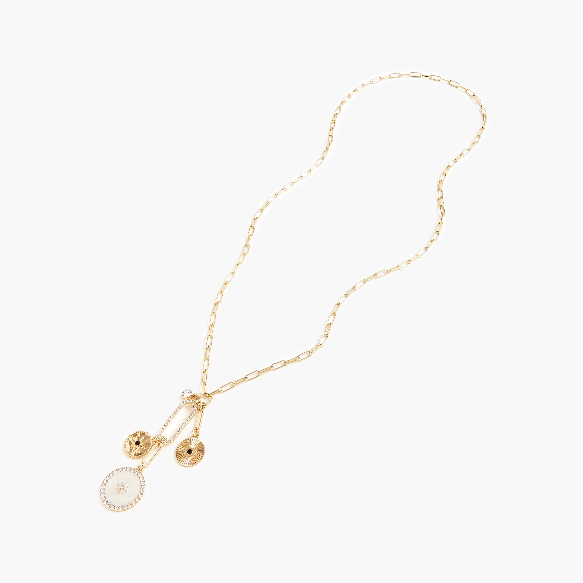 Layered crystal pendant necklace
