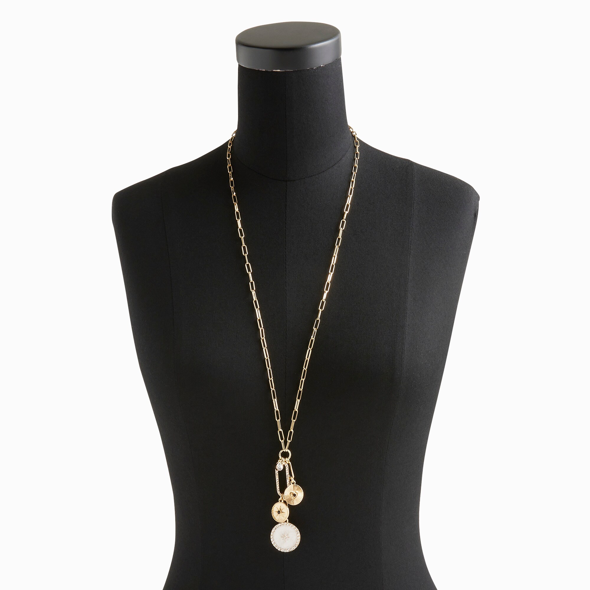 Layered crystal pendant necklace