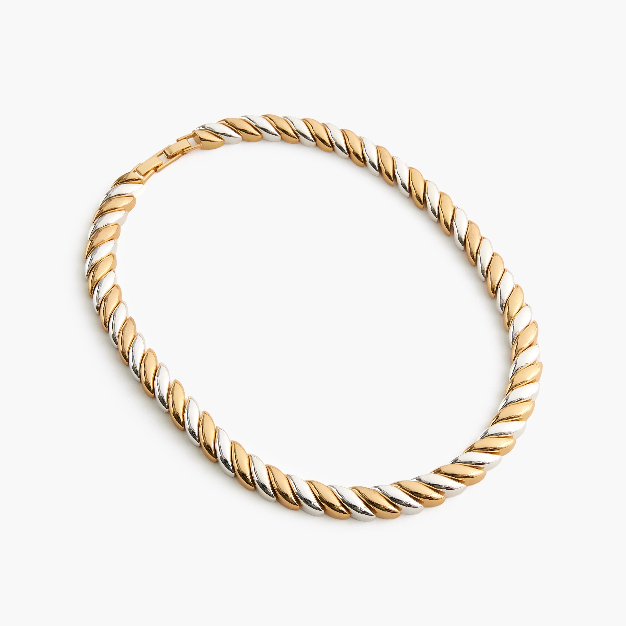 Twisted Two-tone Metal Necklace For Women | Factory