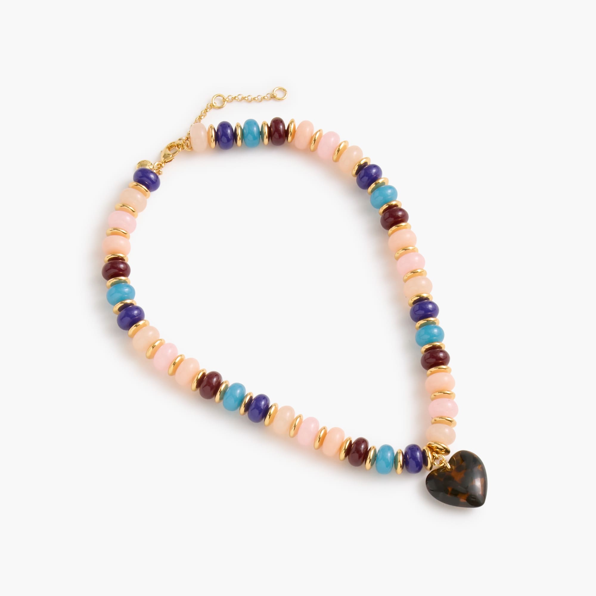 Beaded heart pendant necklace