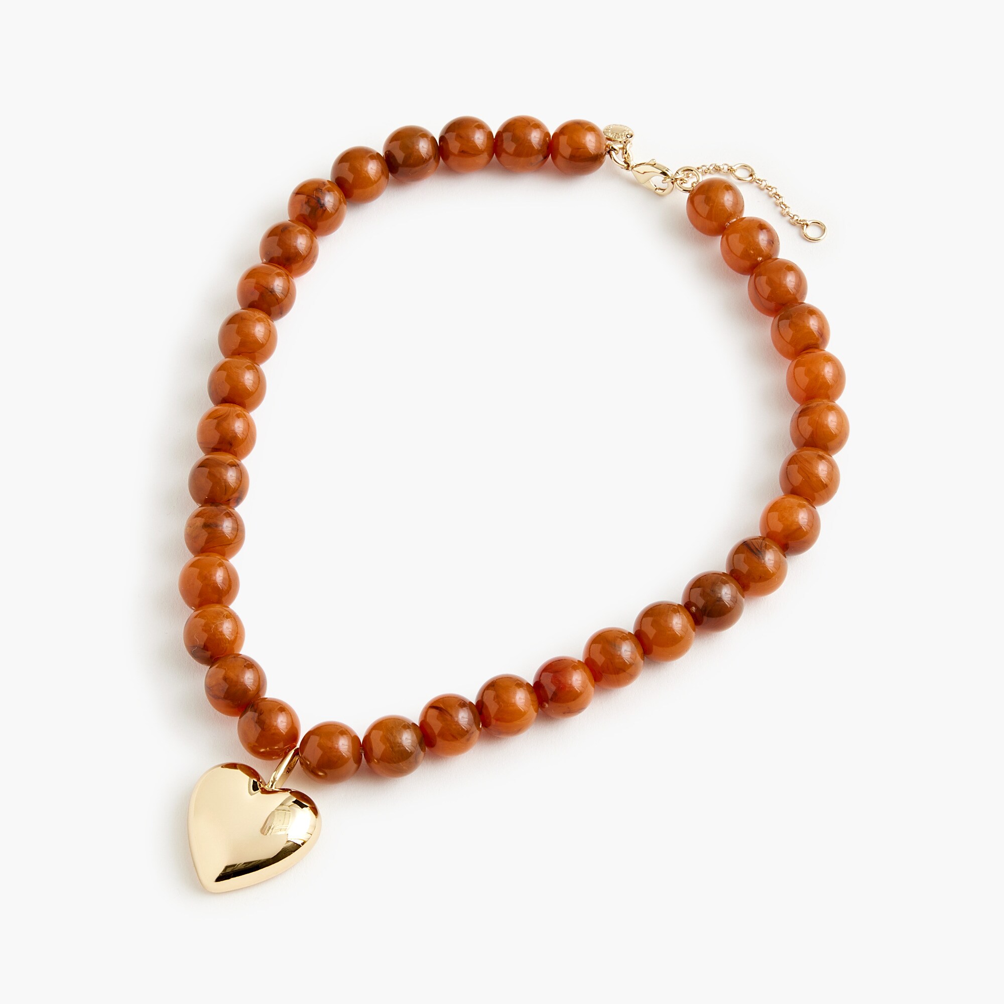  Beaded heart pendant necklace