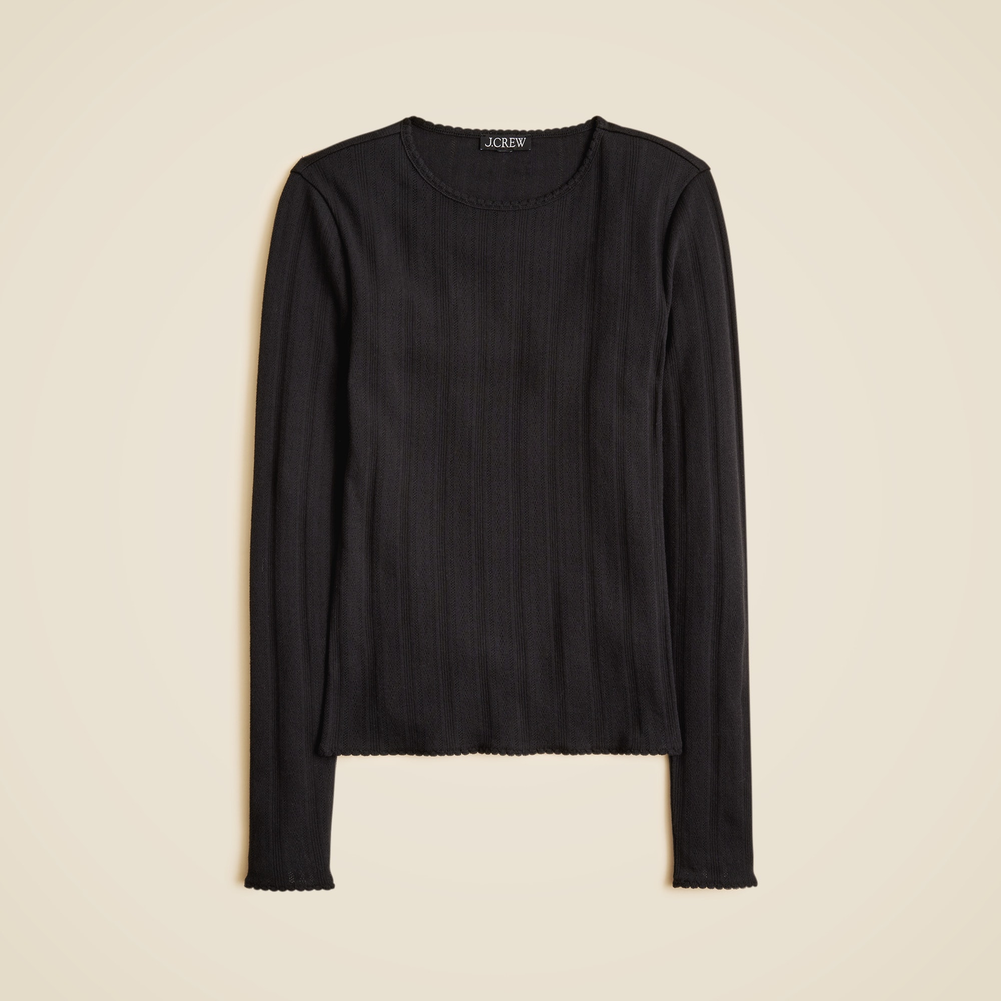 womens New pointelle long-sleeve T-shirt