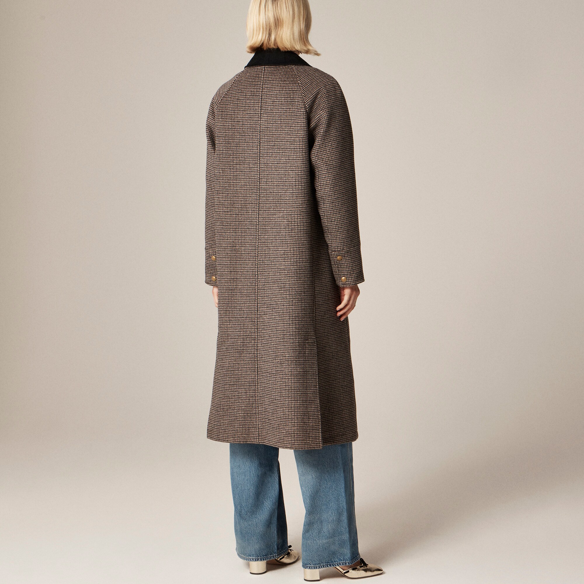 Long Barn Jacket™ in houndstooth wool blend