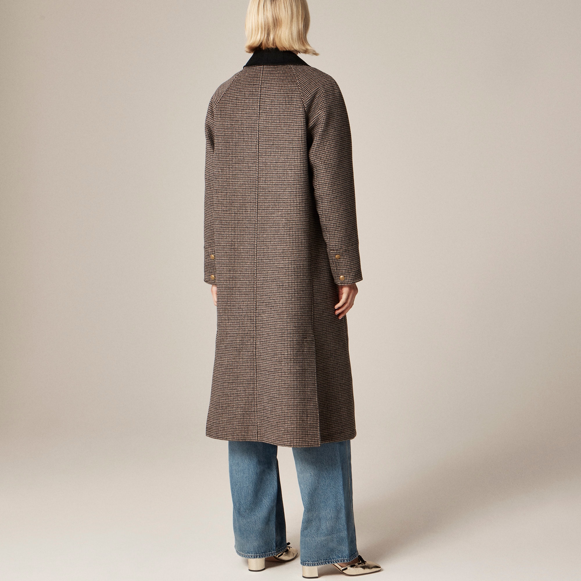 Long Barn Jacket™ in houndstooth wool blend