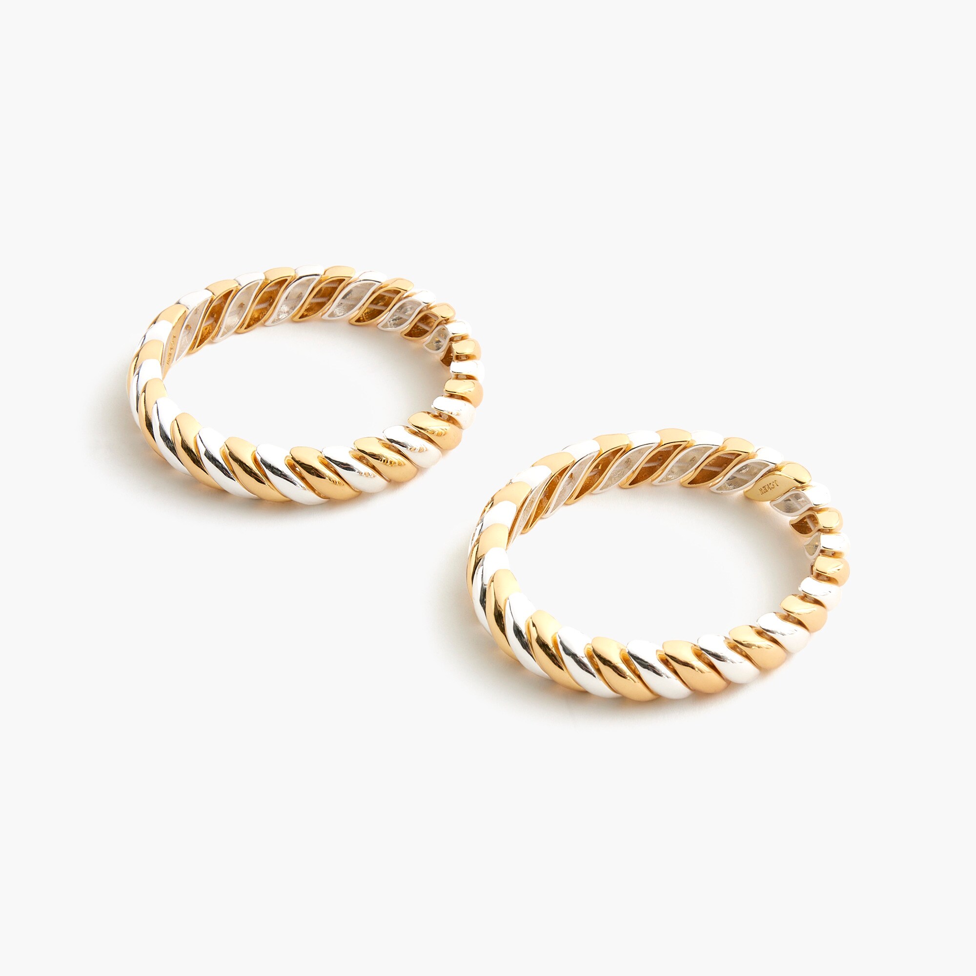 twisted mixed-metal bracelets set-of-two for women