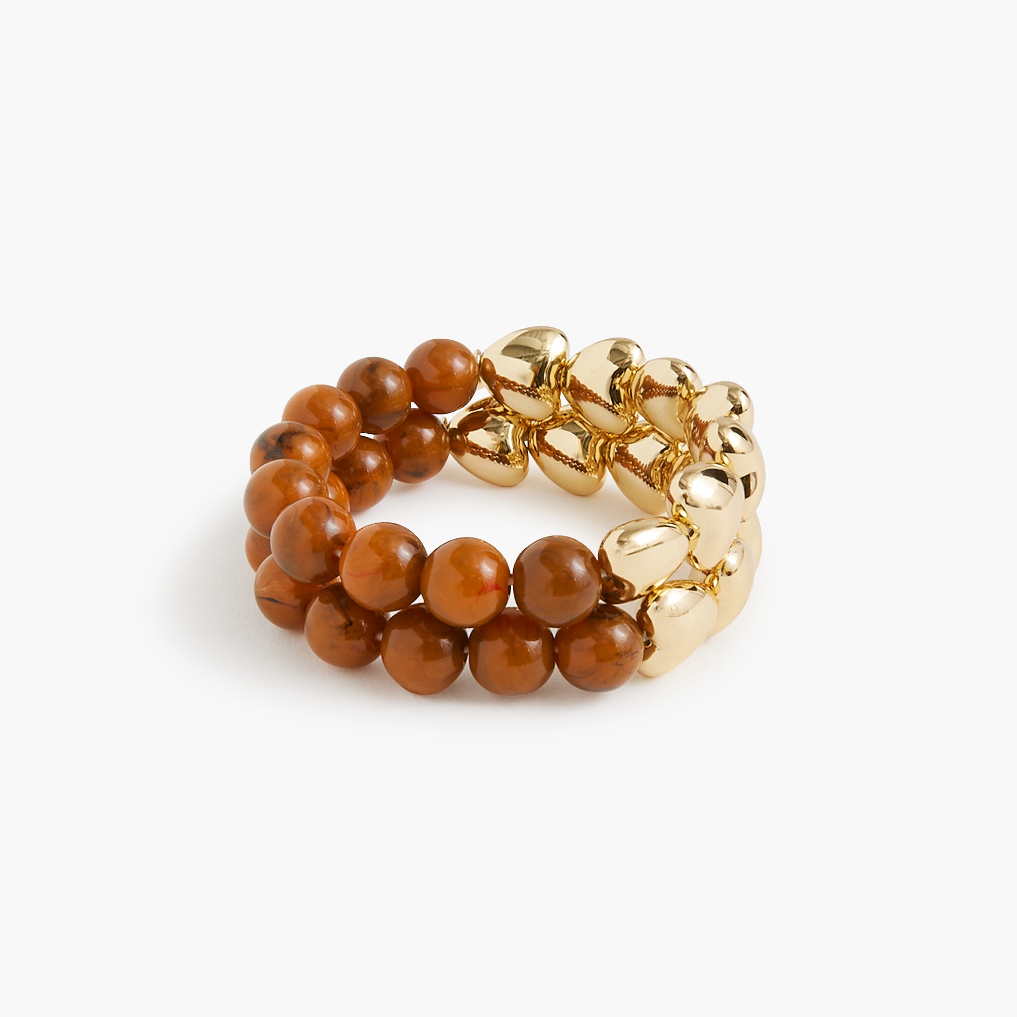heart beaded stretch bracelets set-of-two for women