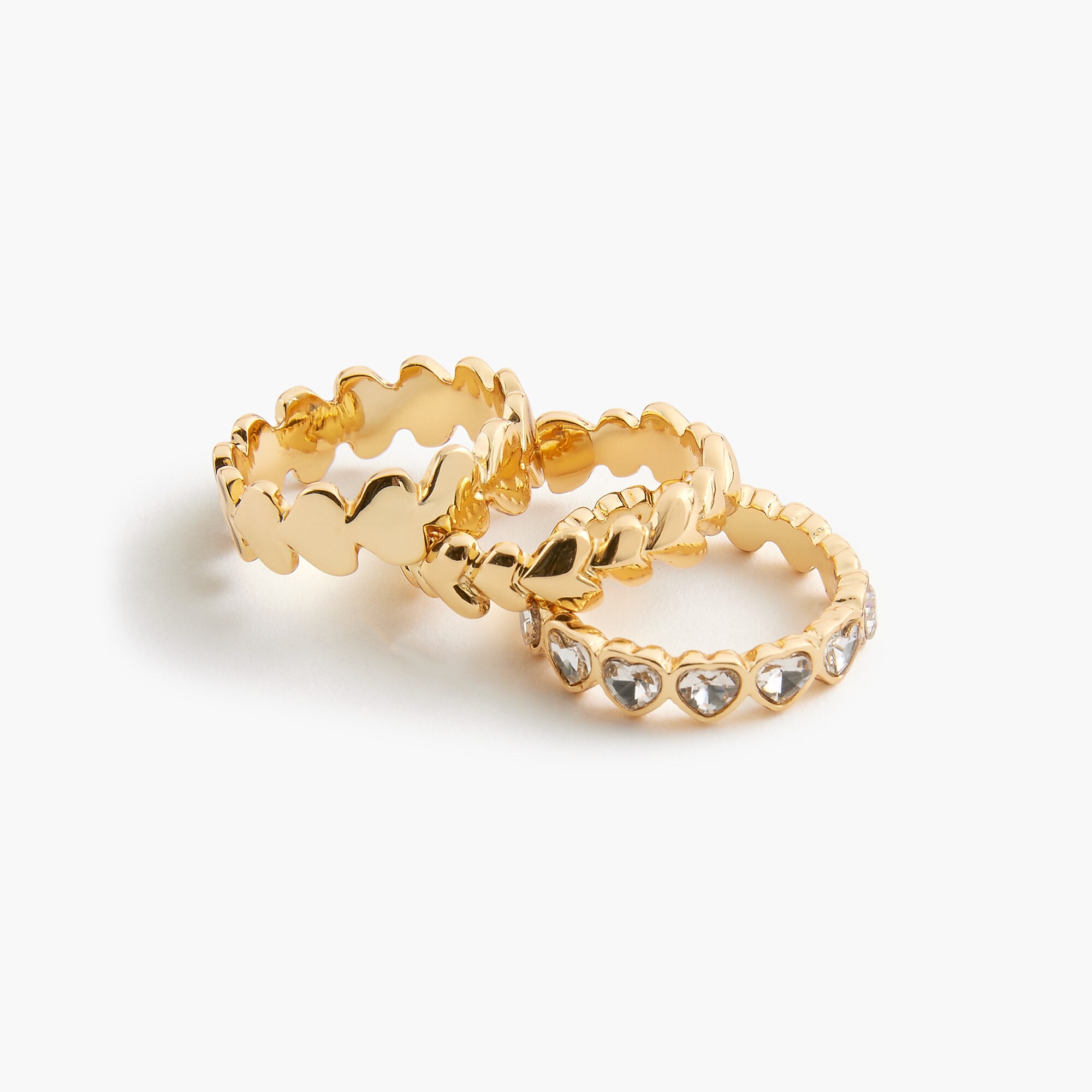Heart rings set-of-three