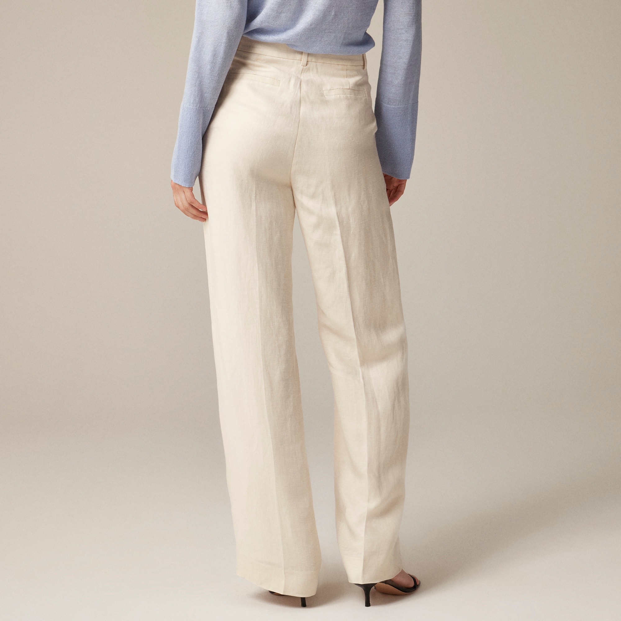 Wide-leg pant in linen-cupro blend