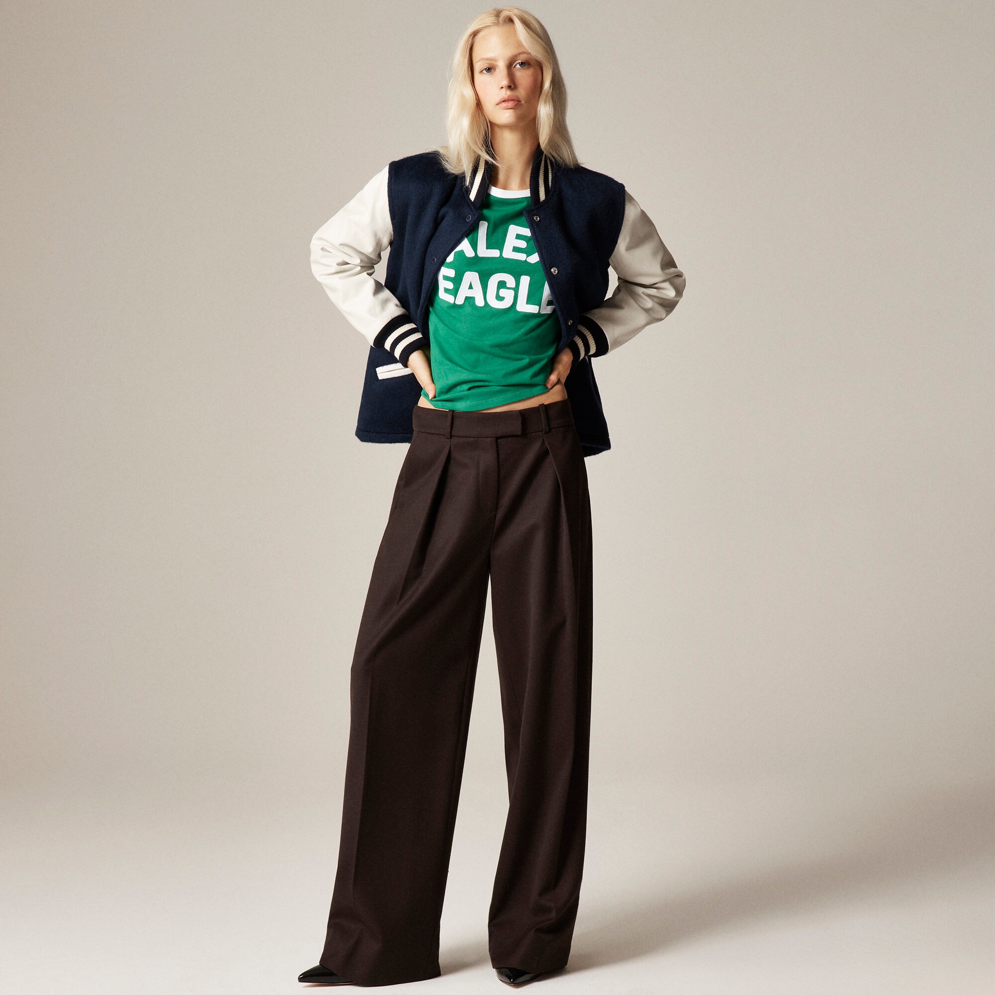 womens Alex Eagle X J.Crew pleated pant in wool blend