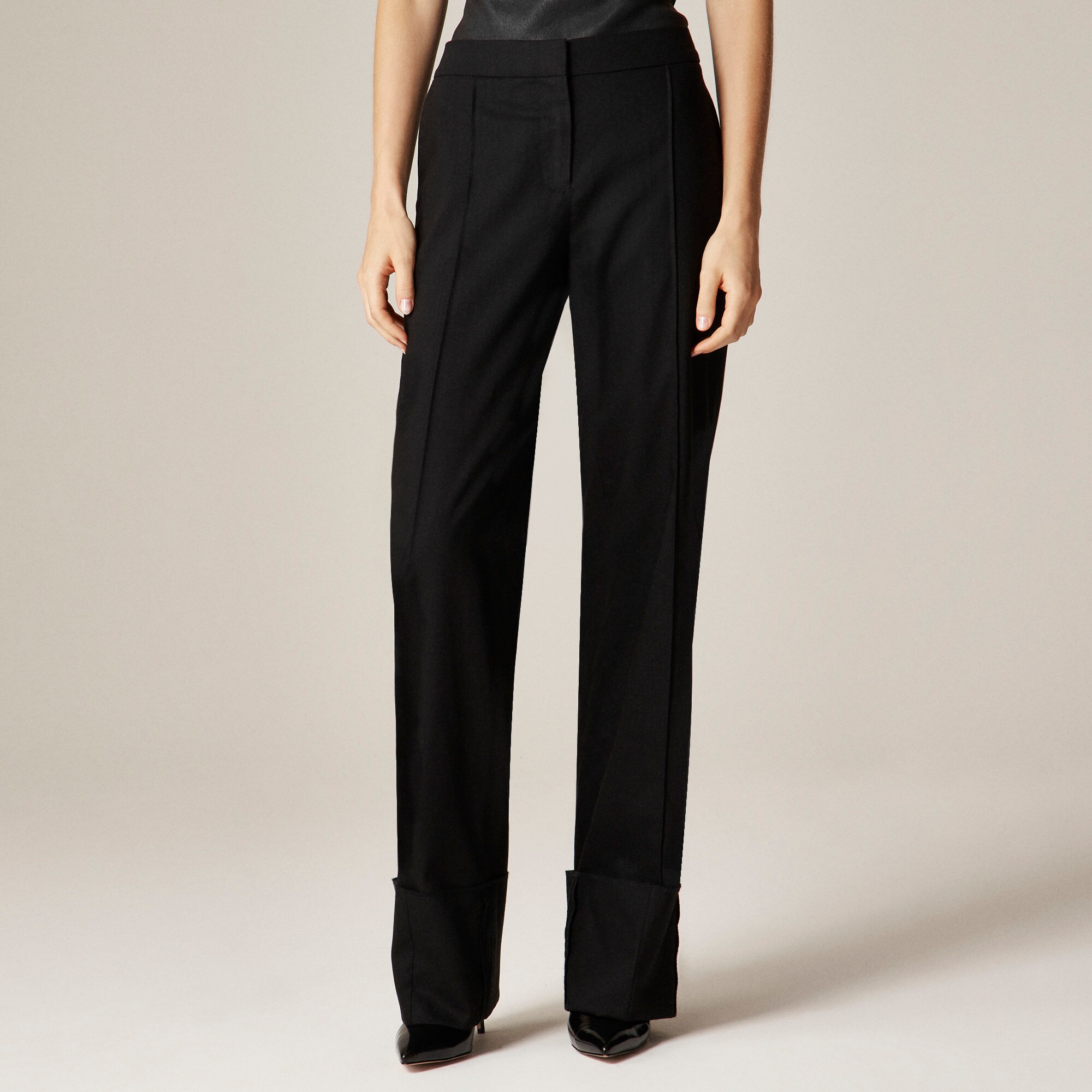 Alex Eagle X J.Crew Cuffed Mid-rise Trouser In Wool-cotton Blend For Women  | J.Crew