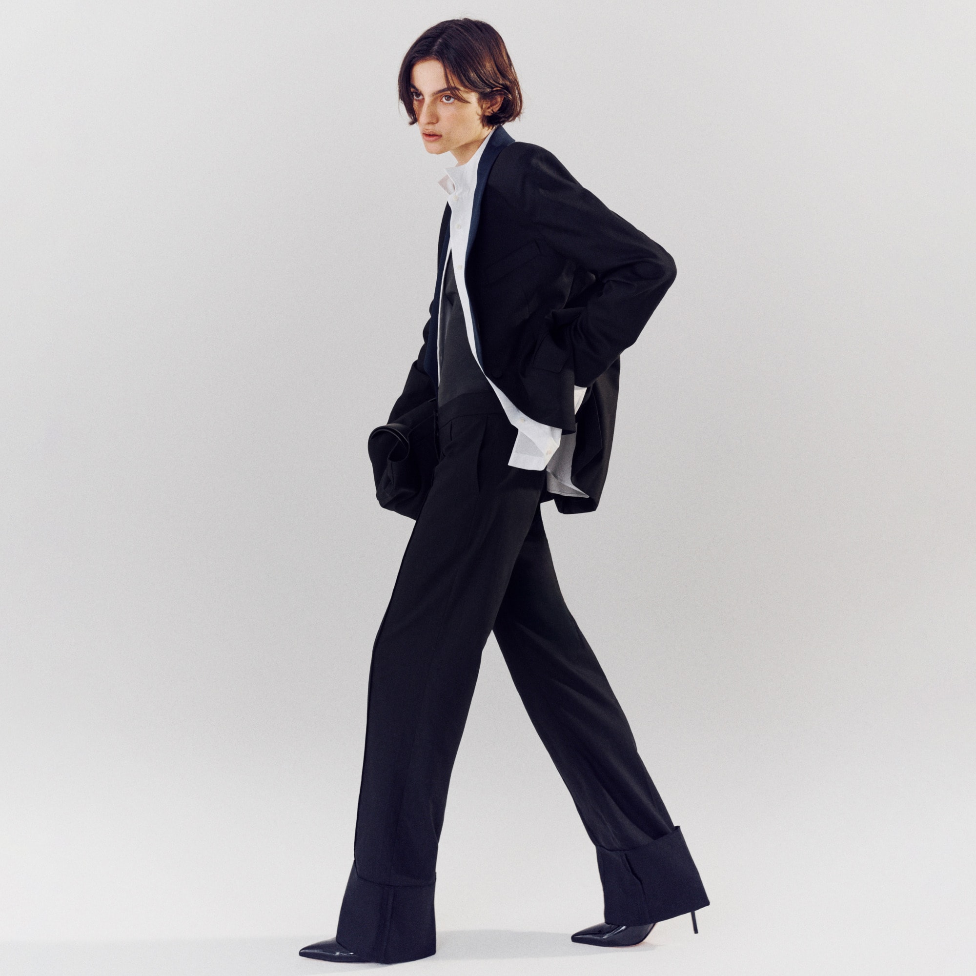 Alex Eagle X J.Crew cuffed mid-rise trouser in wool-cotton blend