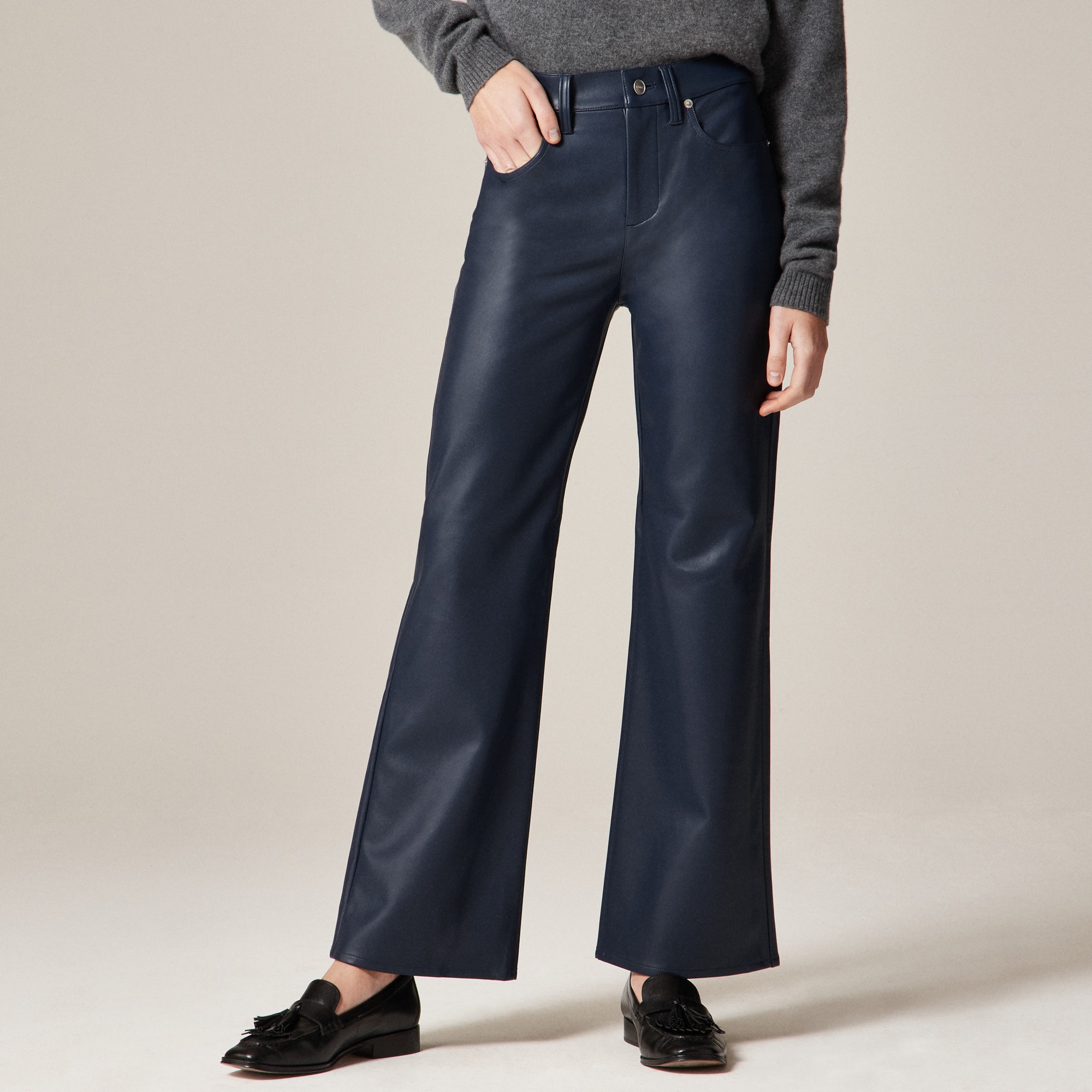 Charley kickout cropped pant in faux leather