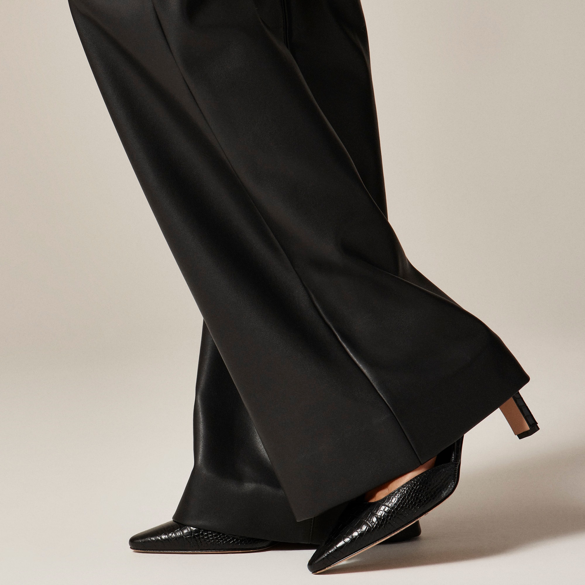 Vintage flare pant in faux leather