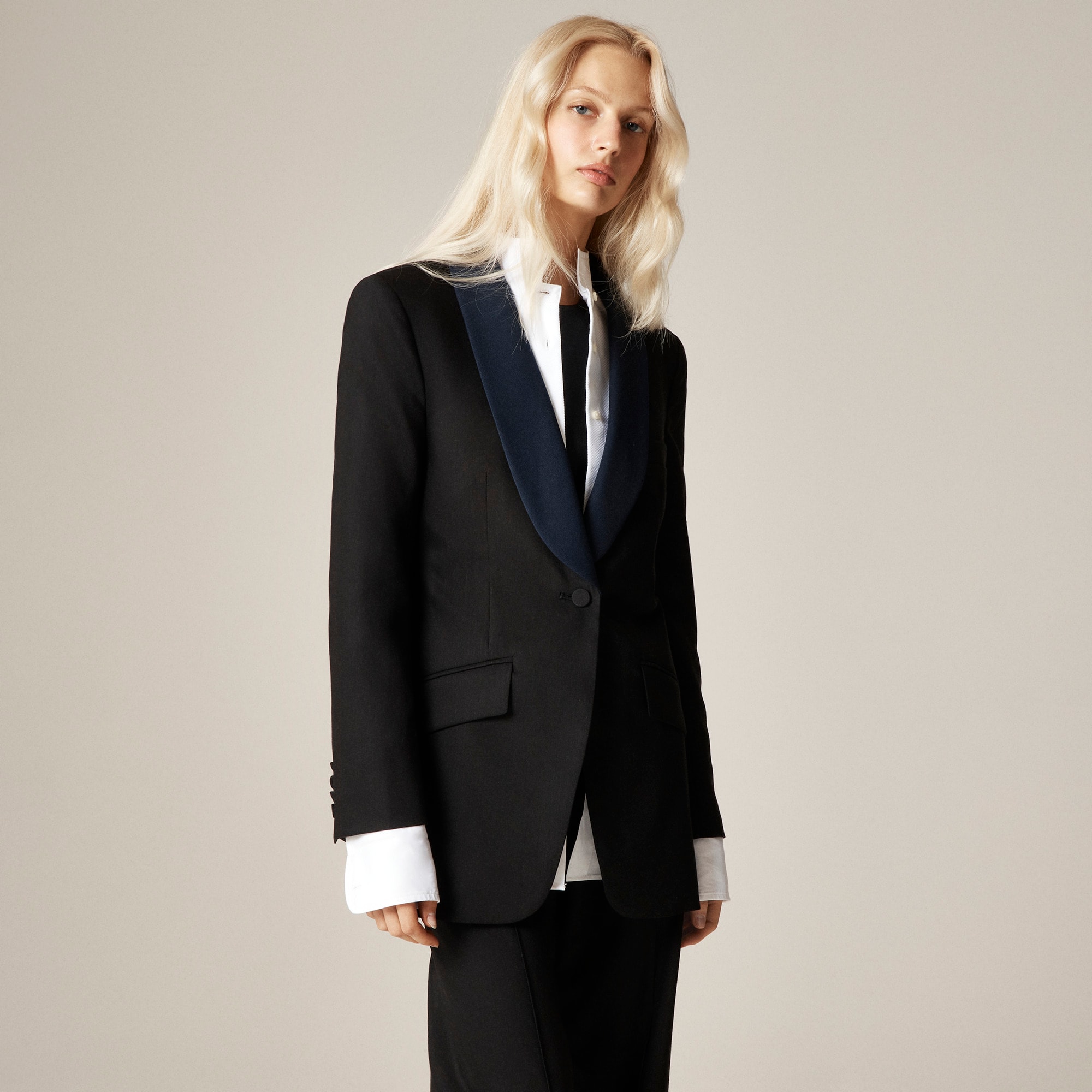 womens Alex Eagle X J.Crew tuxedo blazer in wool blend