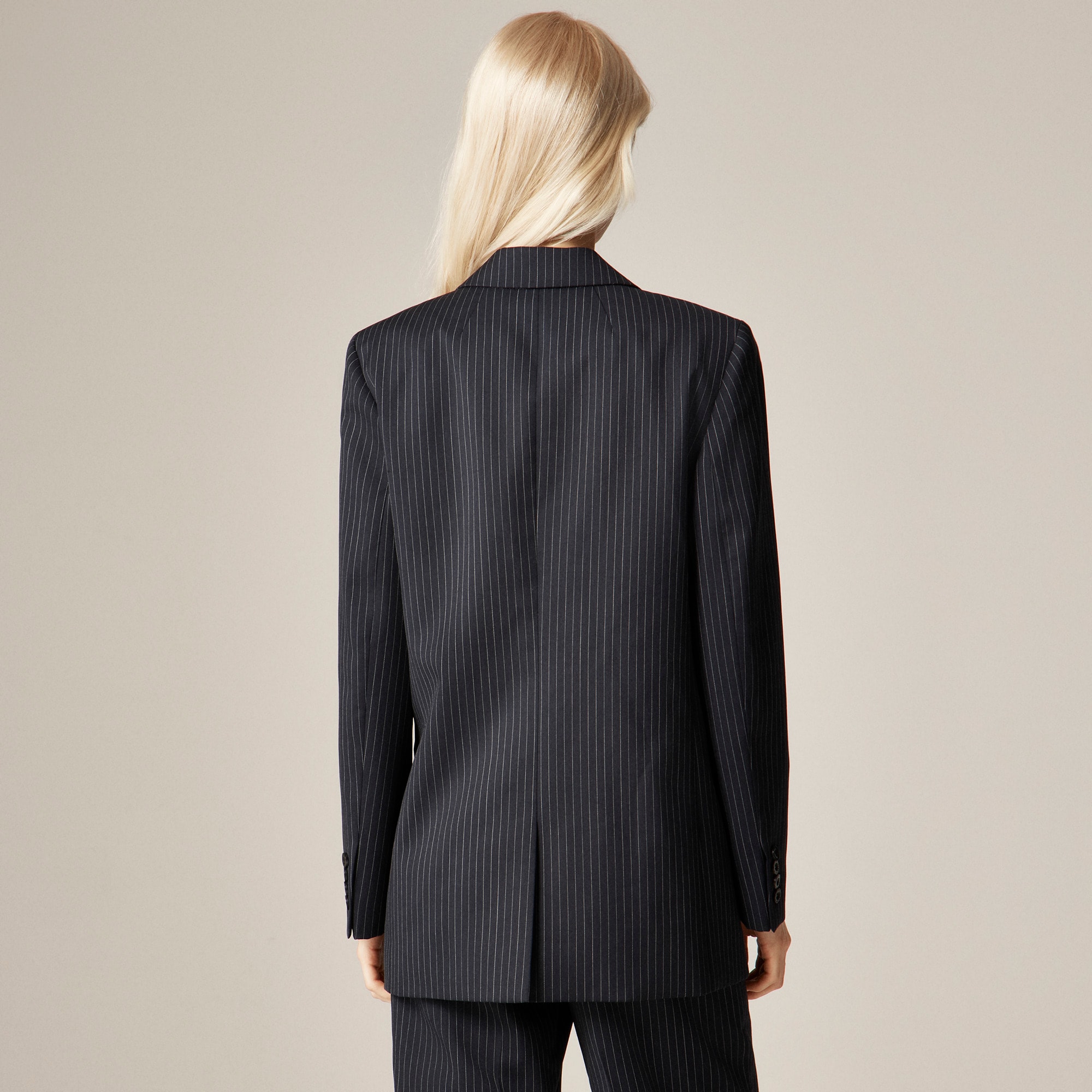 Alex Eagle X J.Crew relaxed double-breasted blazer in pinstriped wool