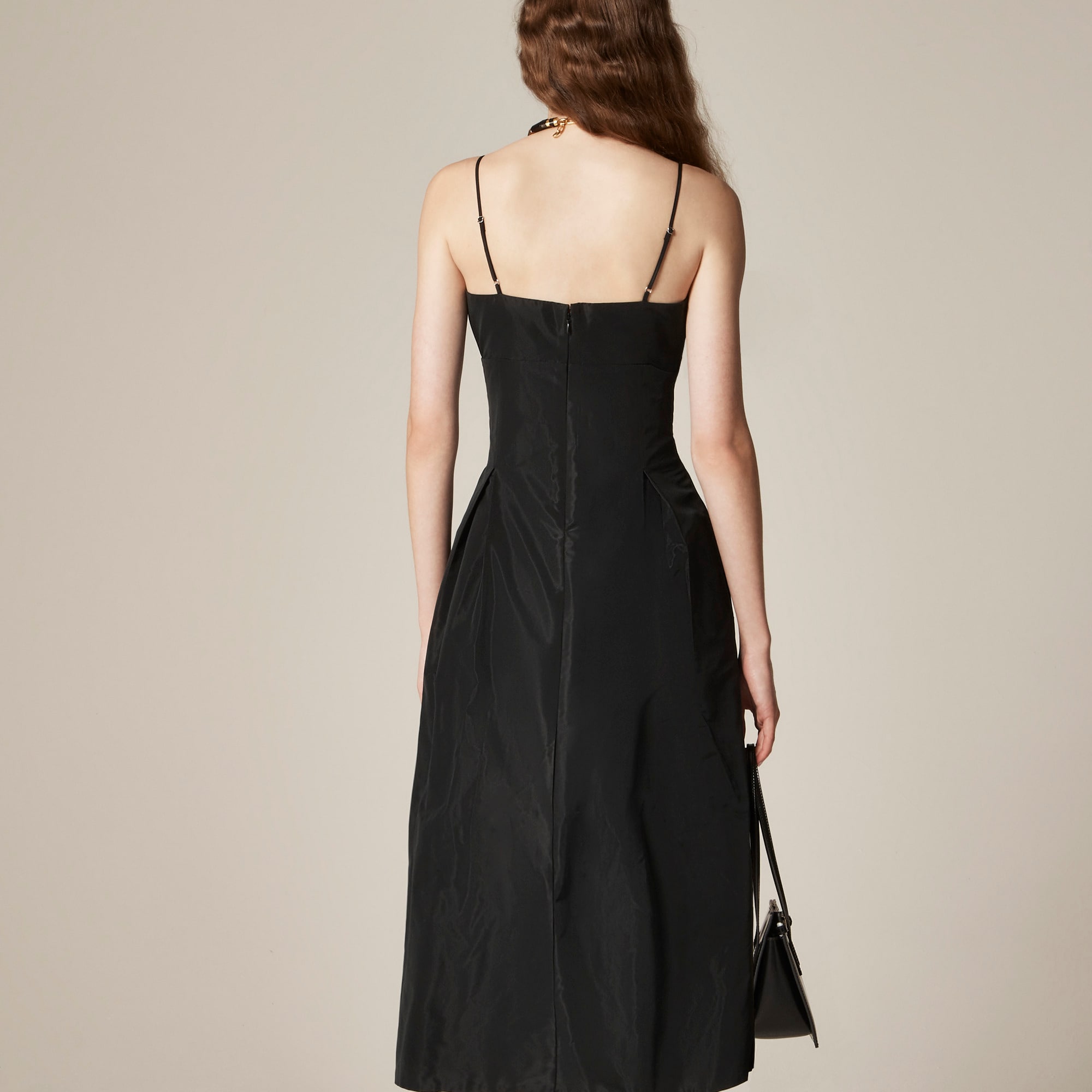 Collection Pleated Evening Dress In Taffeta For Women | J.Crew