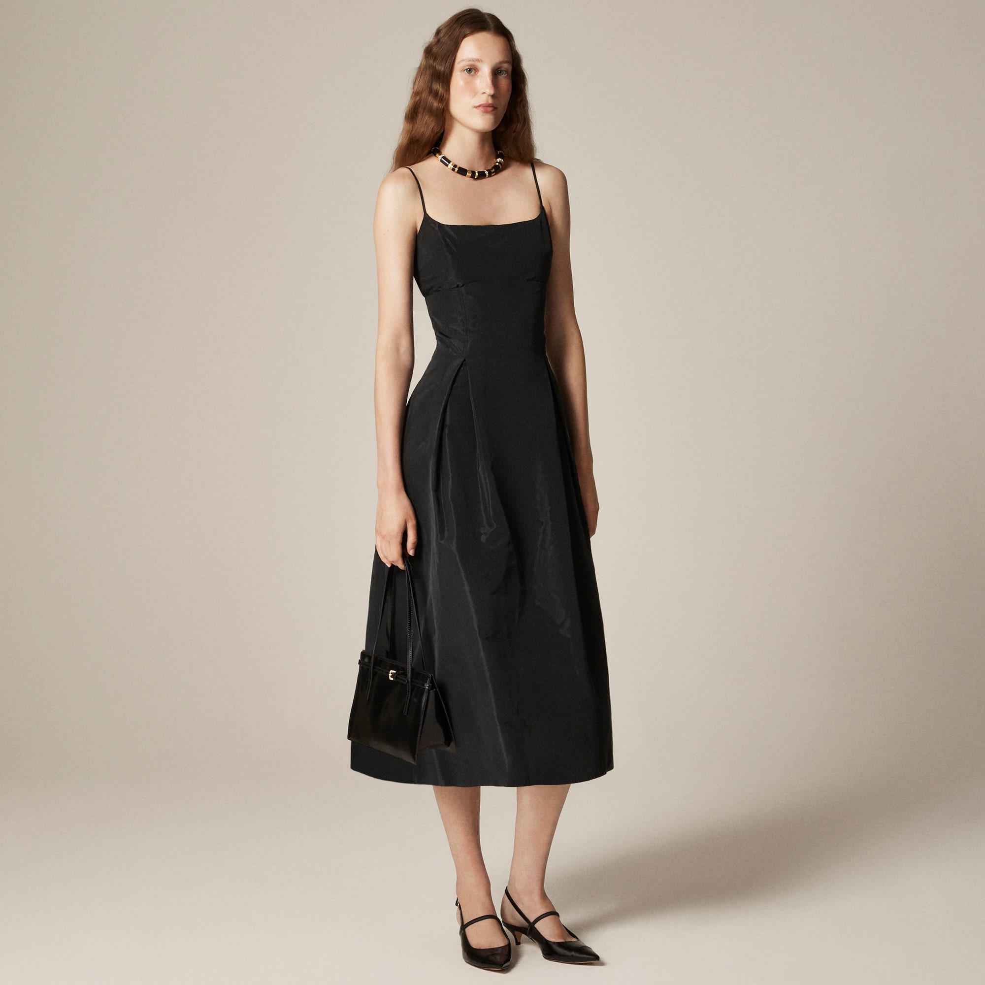  Collection pleated evening dress in taffeta