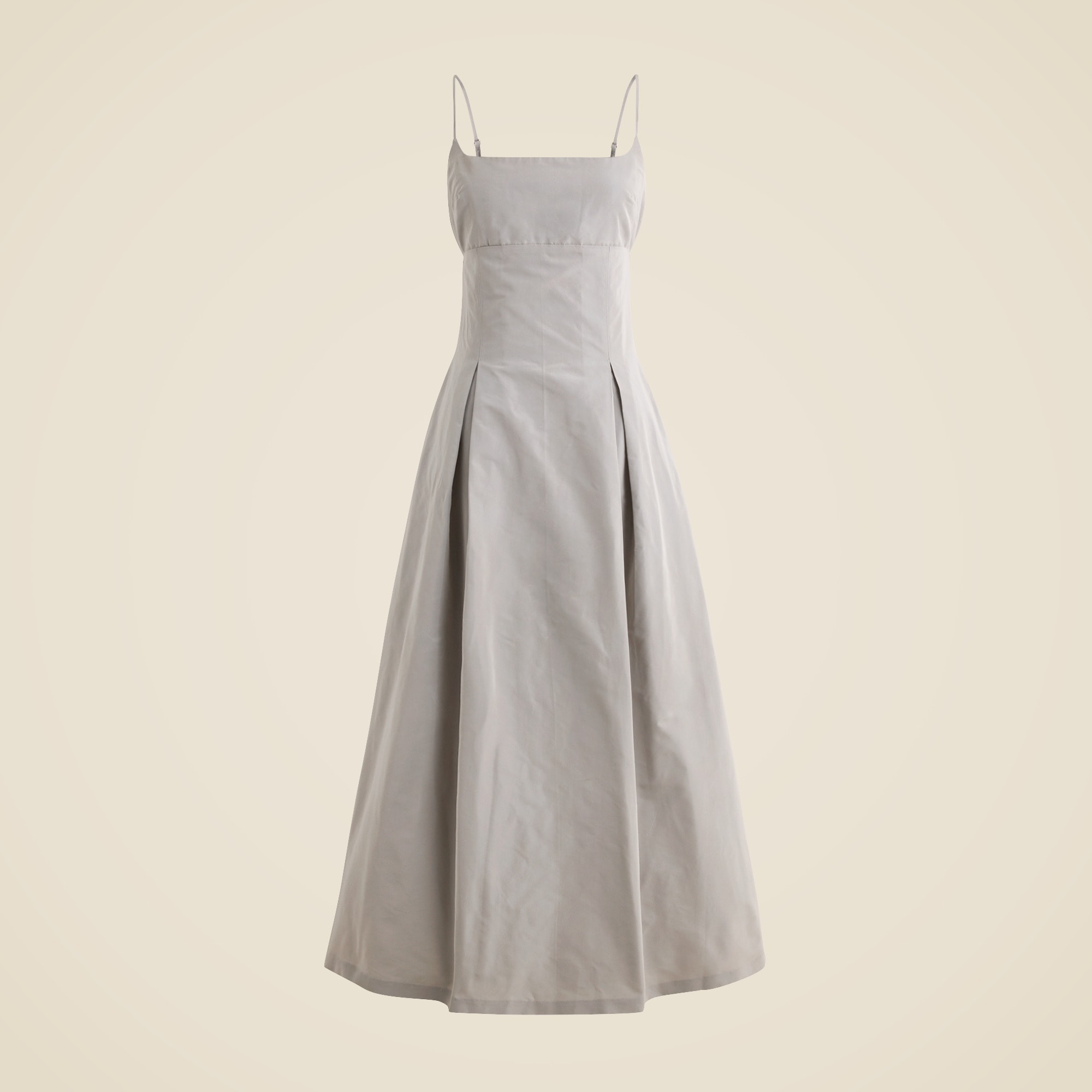 Collection pleated evening dress in taffeta
