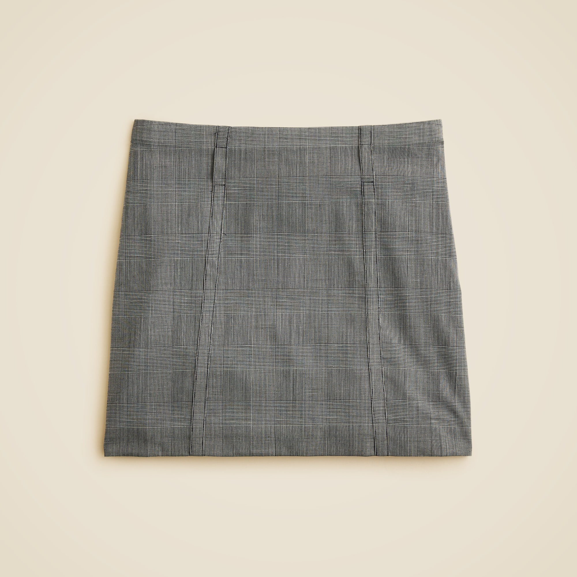 Mini skirt in glen plaid Italian gauzy wool blend