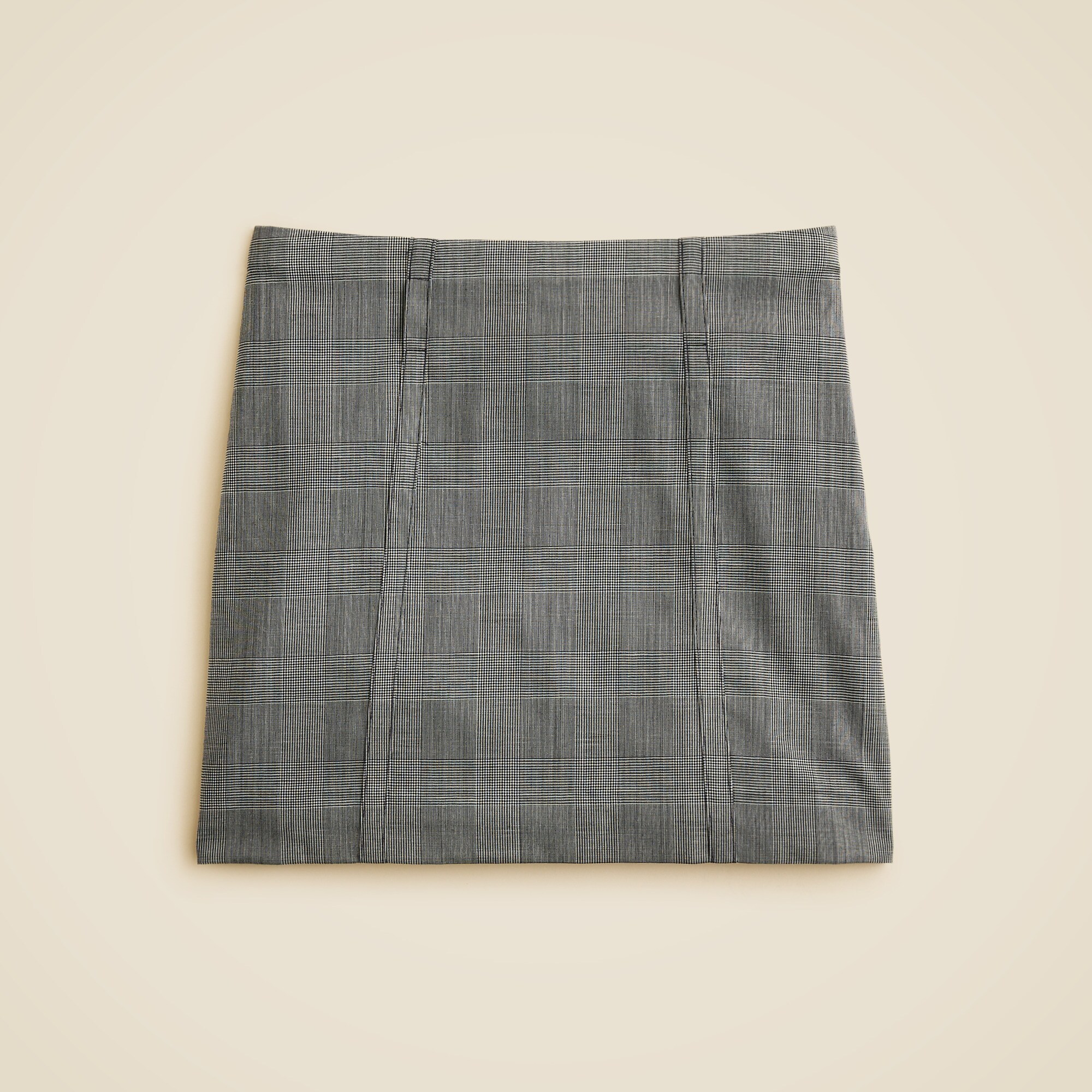 Mini skirt in glen plaid Italian gauzy wool blend