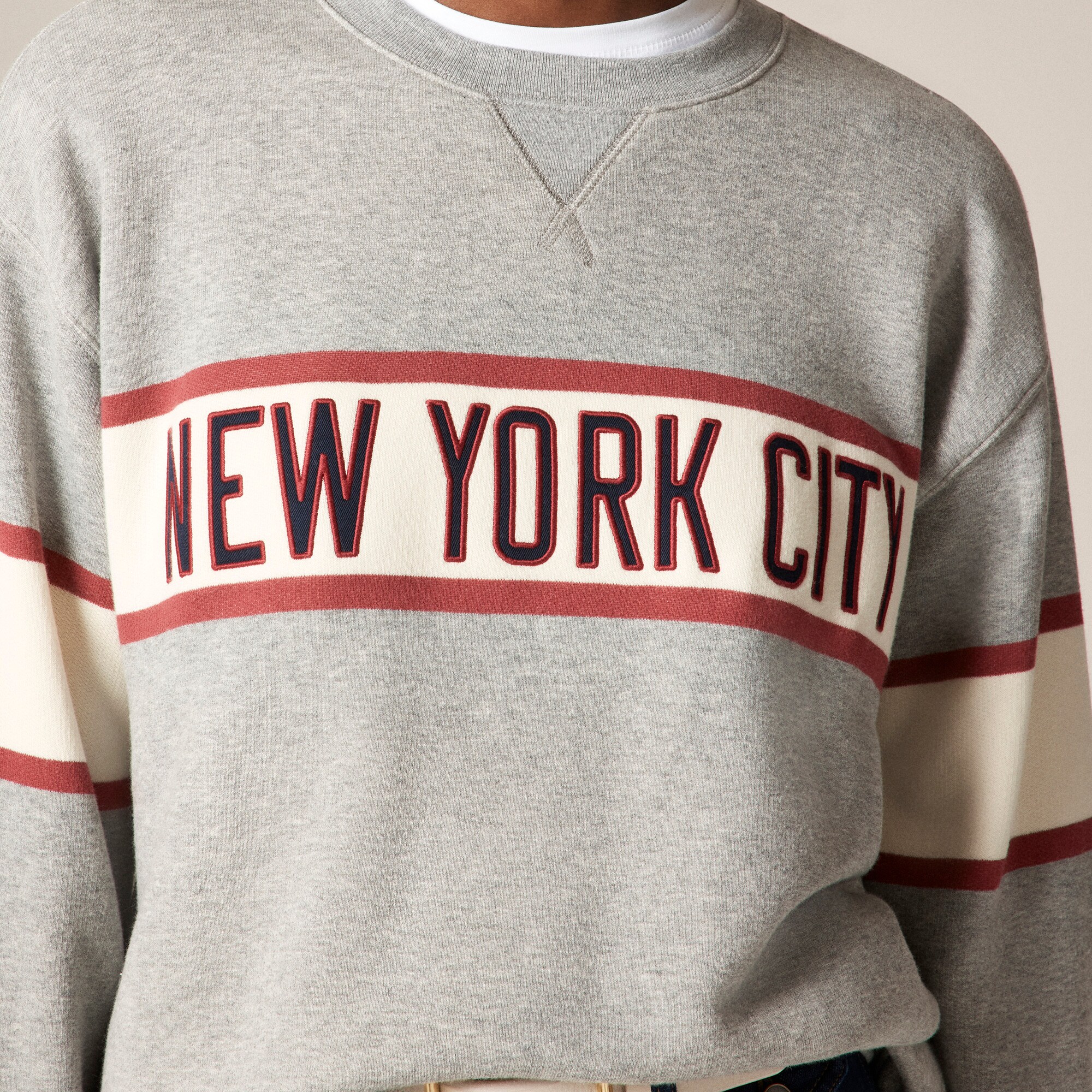Relaxed-fit "New York City" graphic crewneck in heritage terry