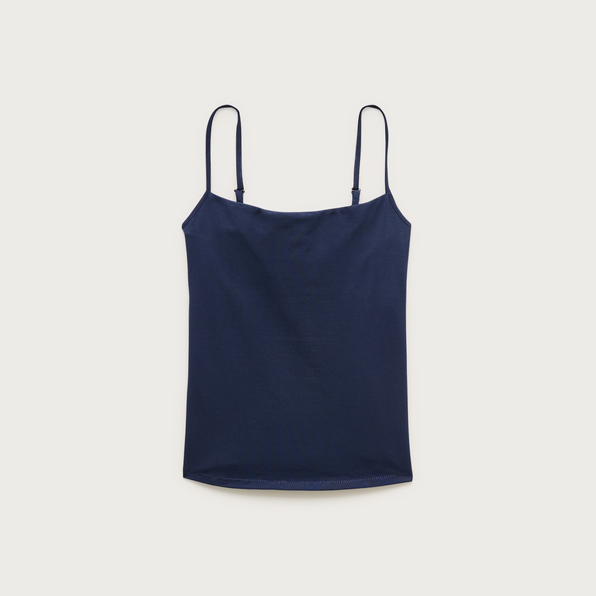 Stretch cotton shelf-bra tank top