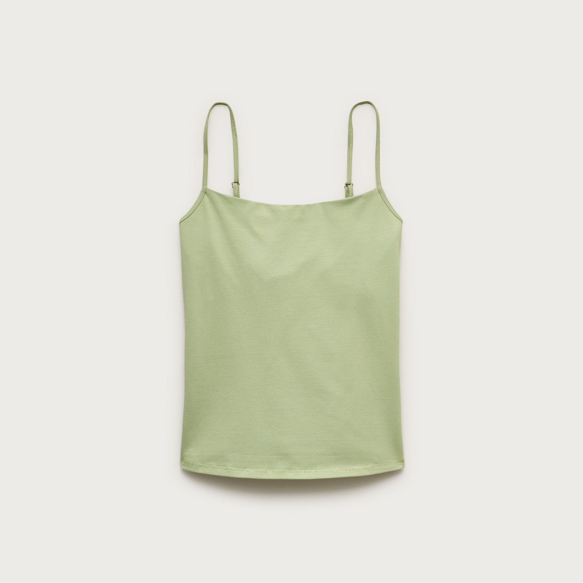 Stretch cotton shelf-bra tank top