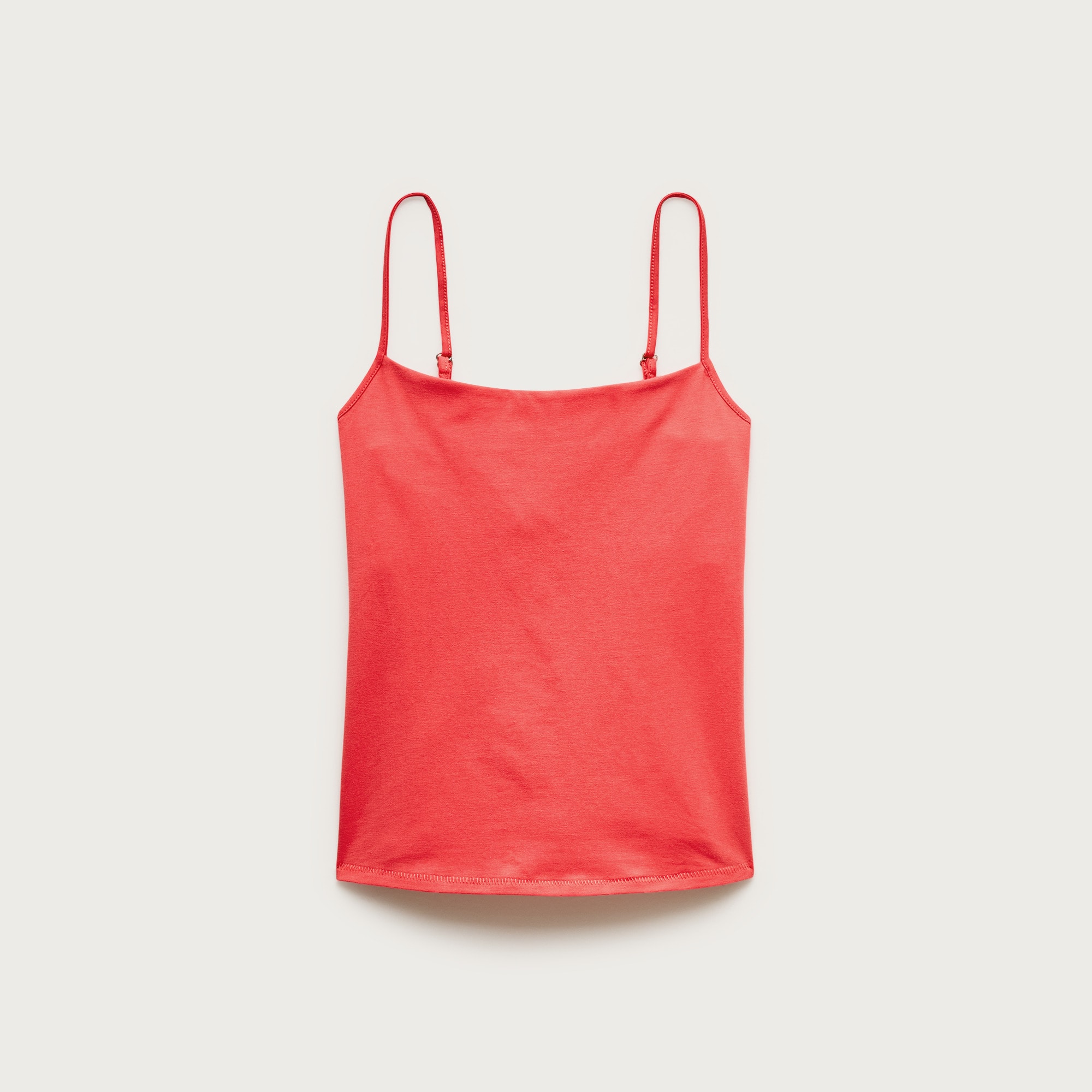 Stretch cotton shelf-bra tank top