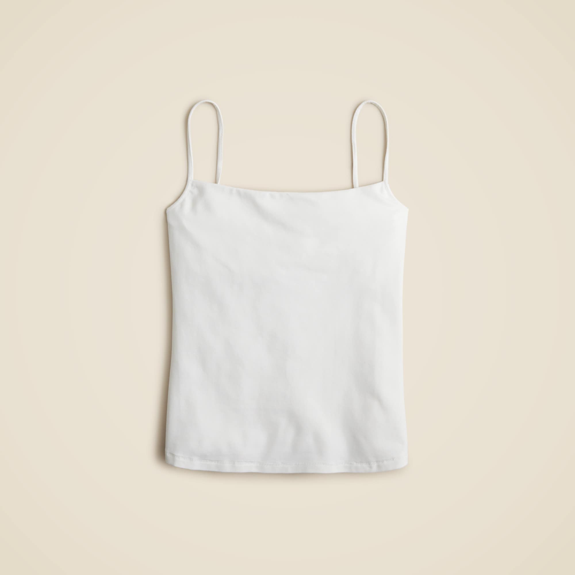Stretch cotton shelf-bra tank top