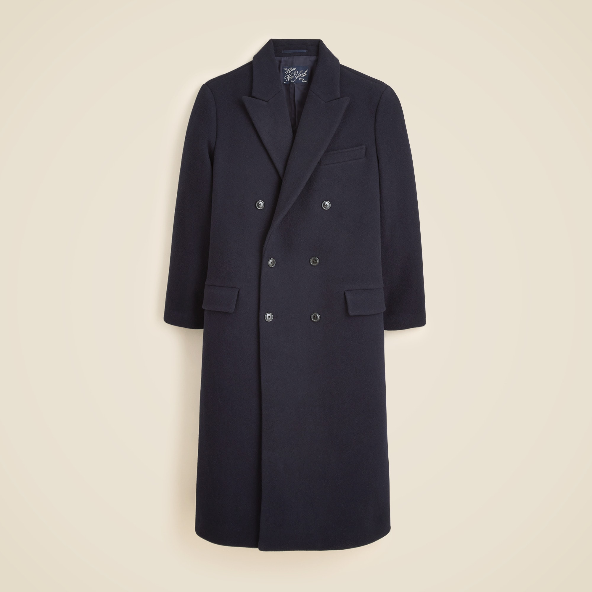 New York double-breasted overcoat in melton wool