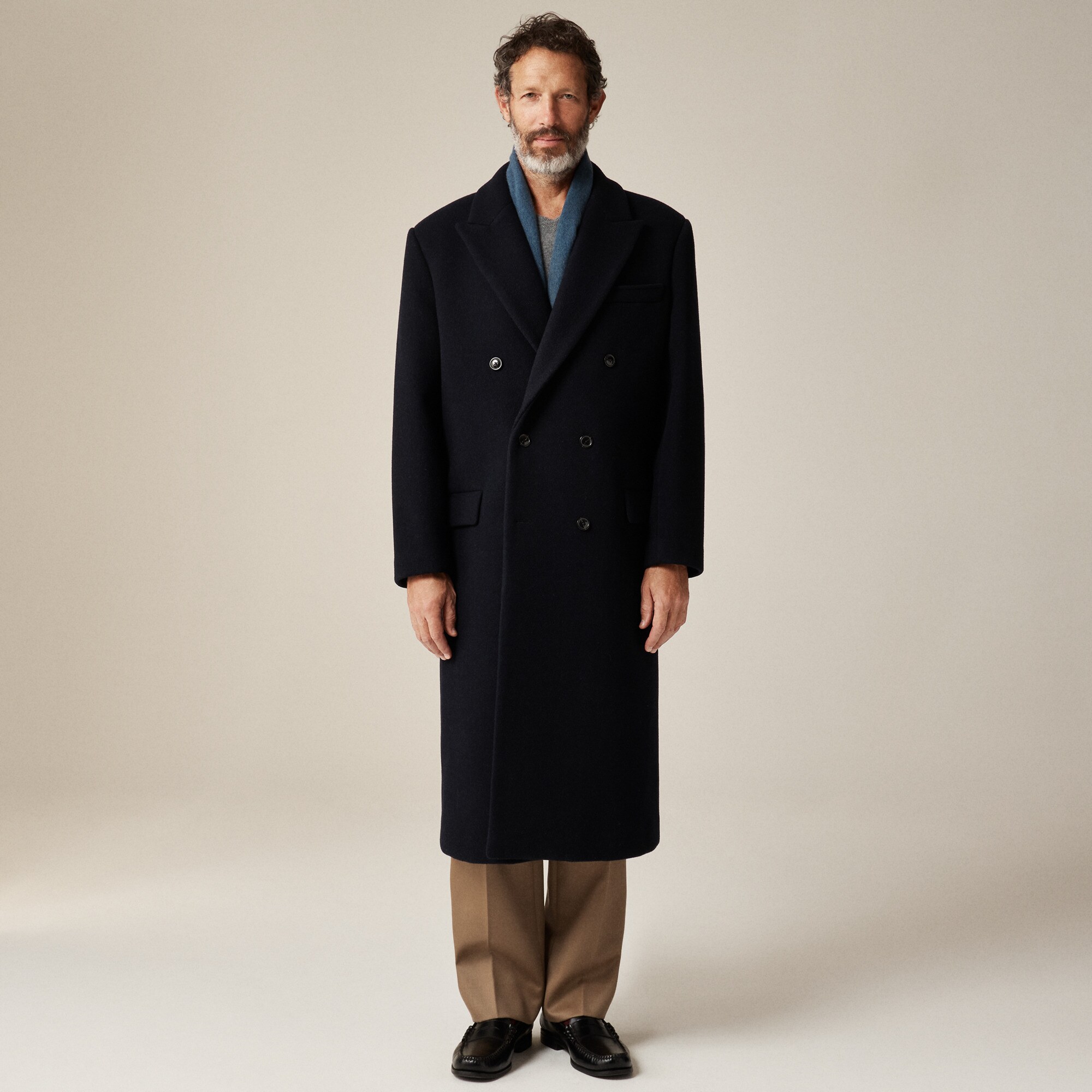 New York double-breasted overcoat in wool melton