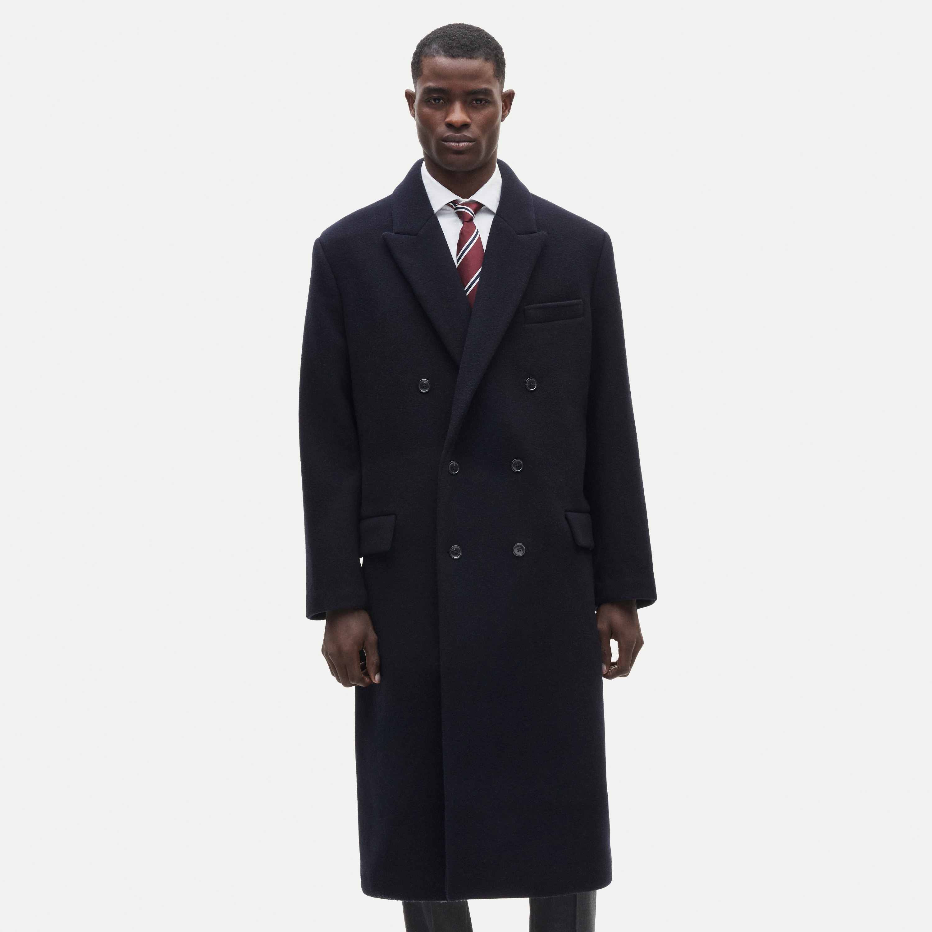 New York double-breasted overcoat in melton wool