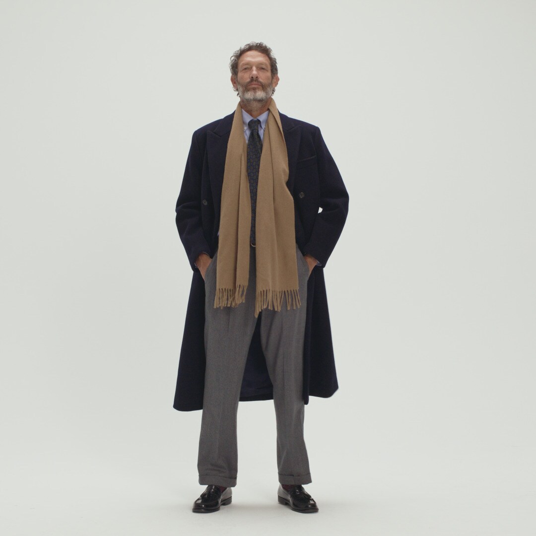 New York double-breasted overcoat in melton wool