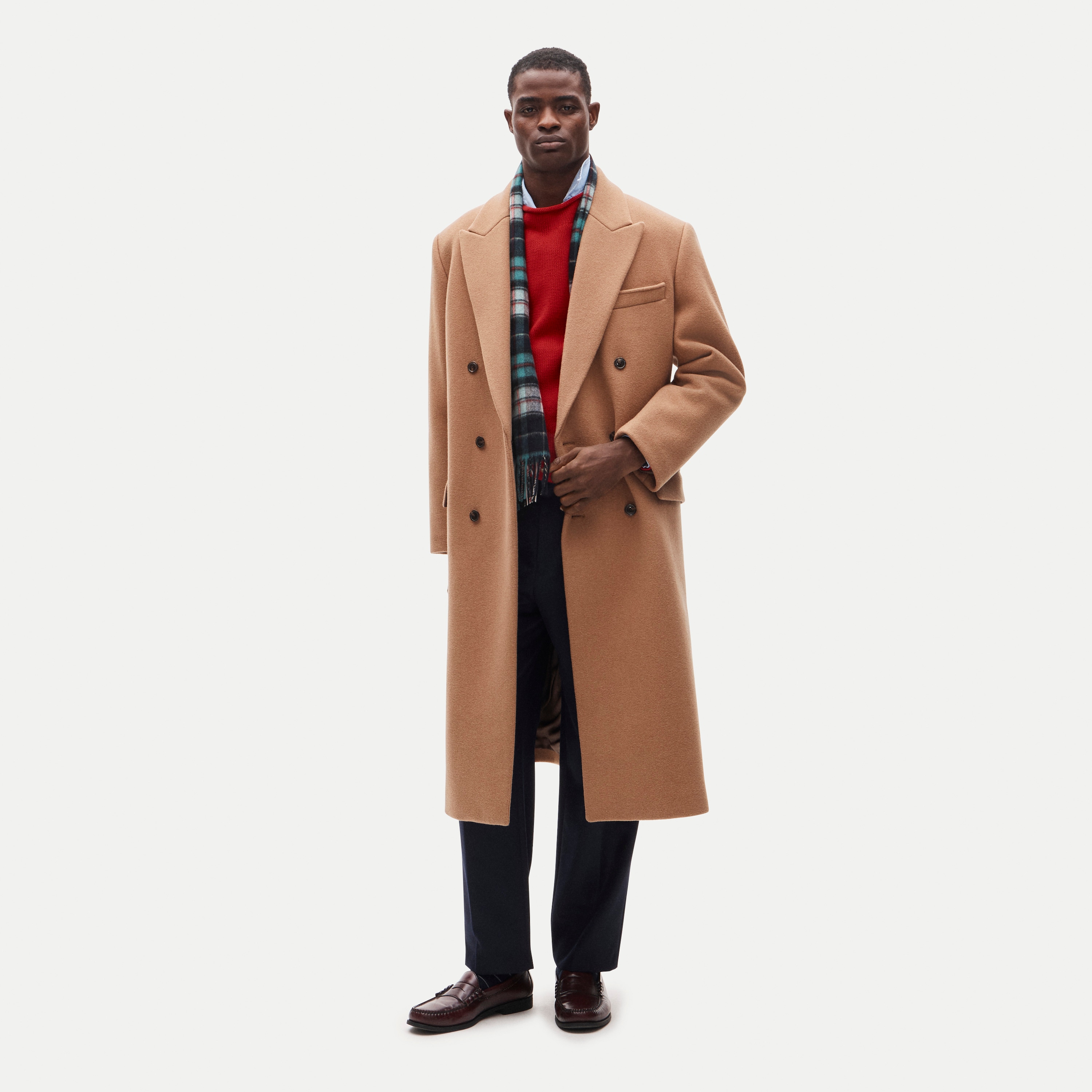 New York double-breasted overcoat in wool melton